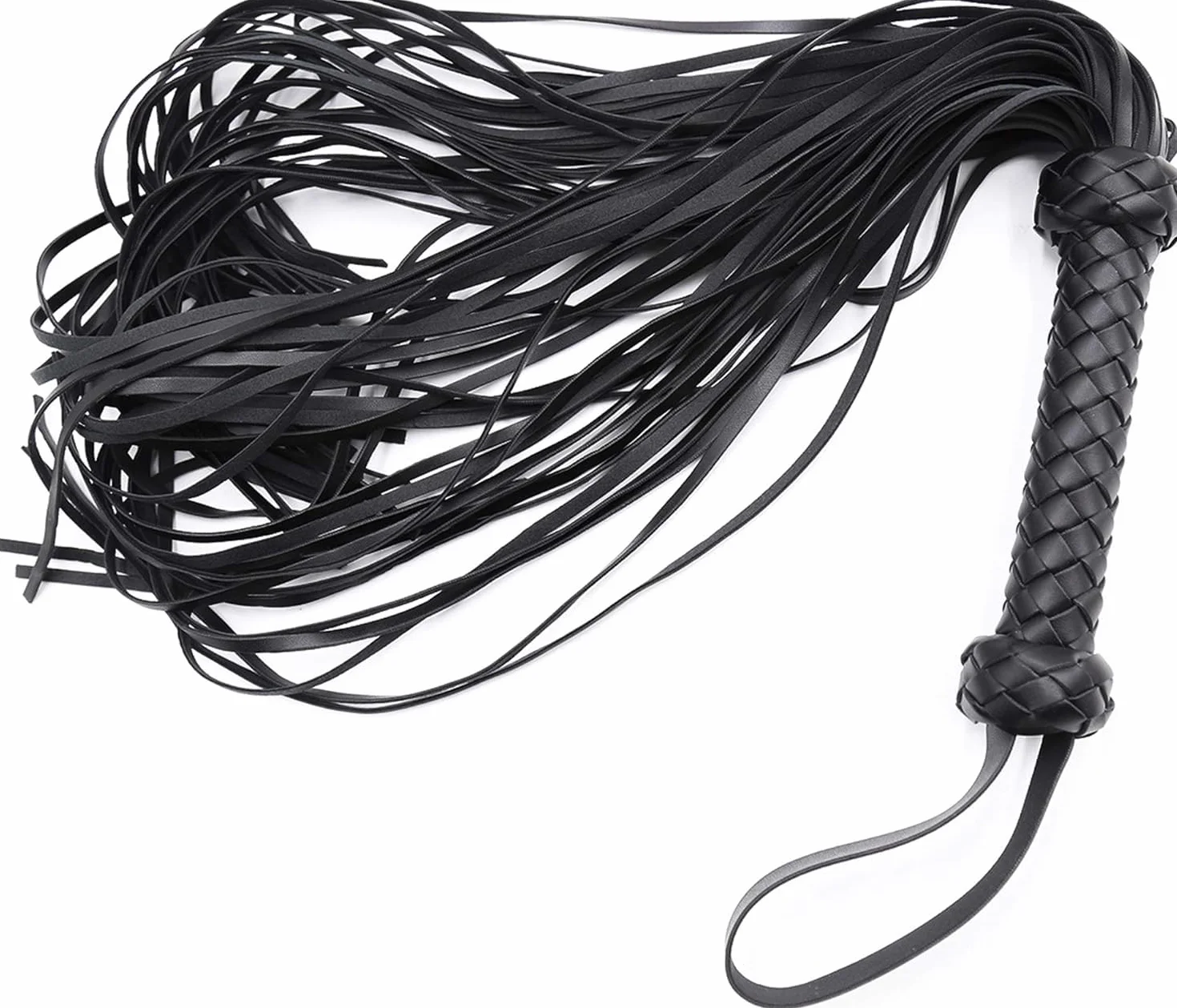 Frusta in Pelle Frusta Nappa Frusta da Equitazione con Impugnatura Antiscivolo Frusta in Pelle, utilizzata per spettacoli teatrali (Nero)
