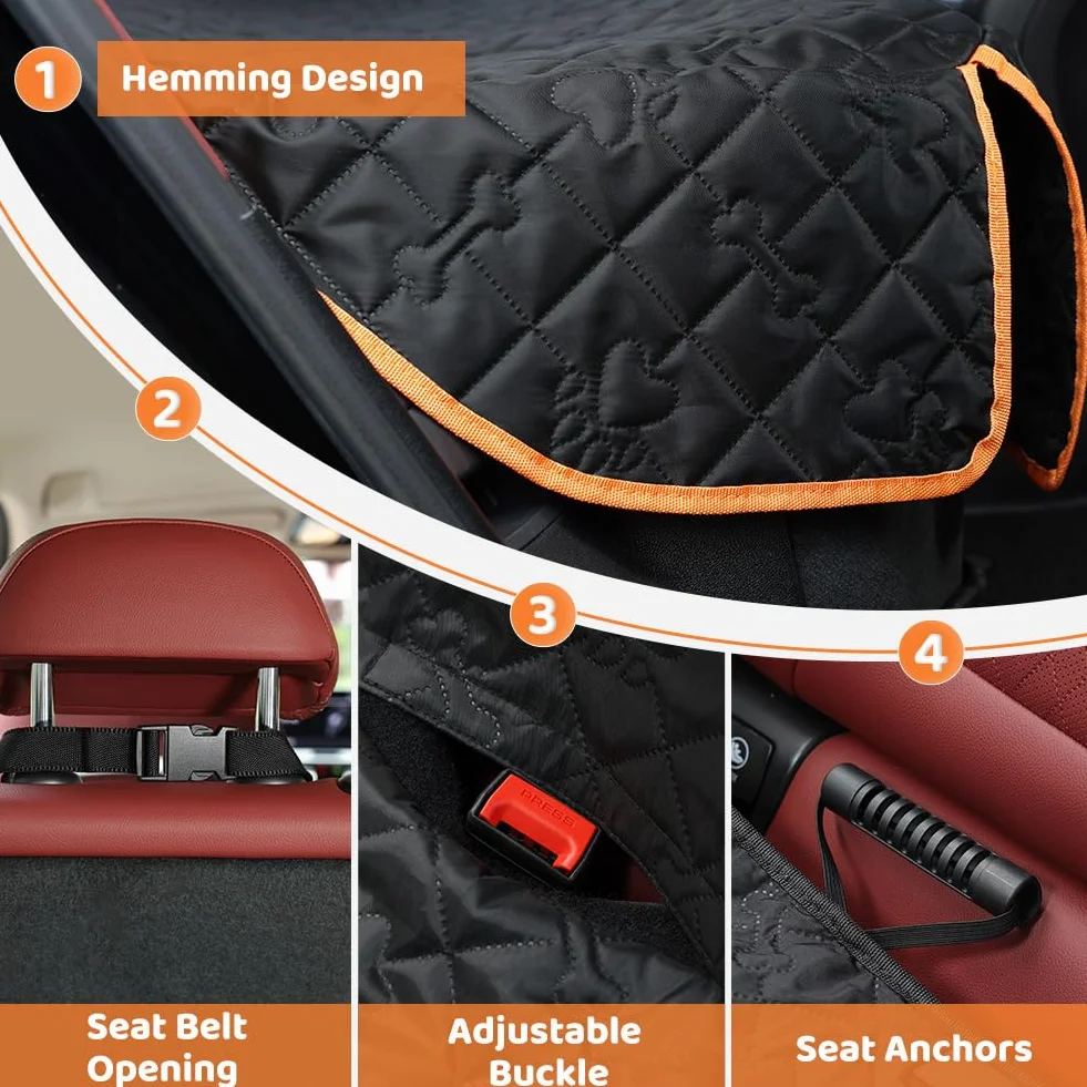 KYG Coprisedile Auto per Cani Antiscivolo Antigraffio Sedili Posteriori 132x58x46cm SUV Camion