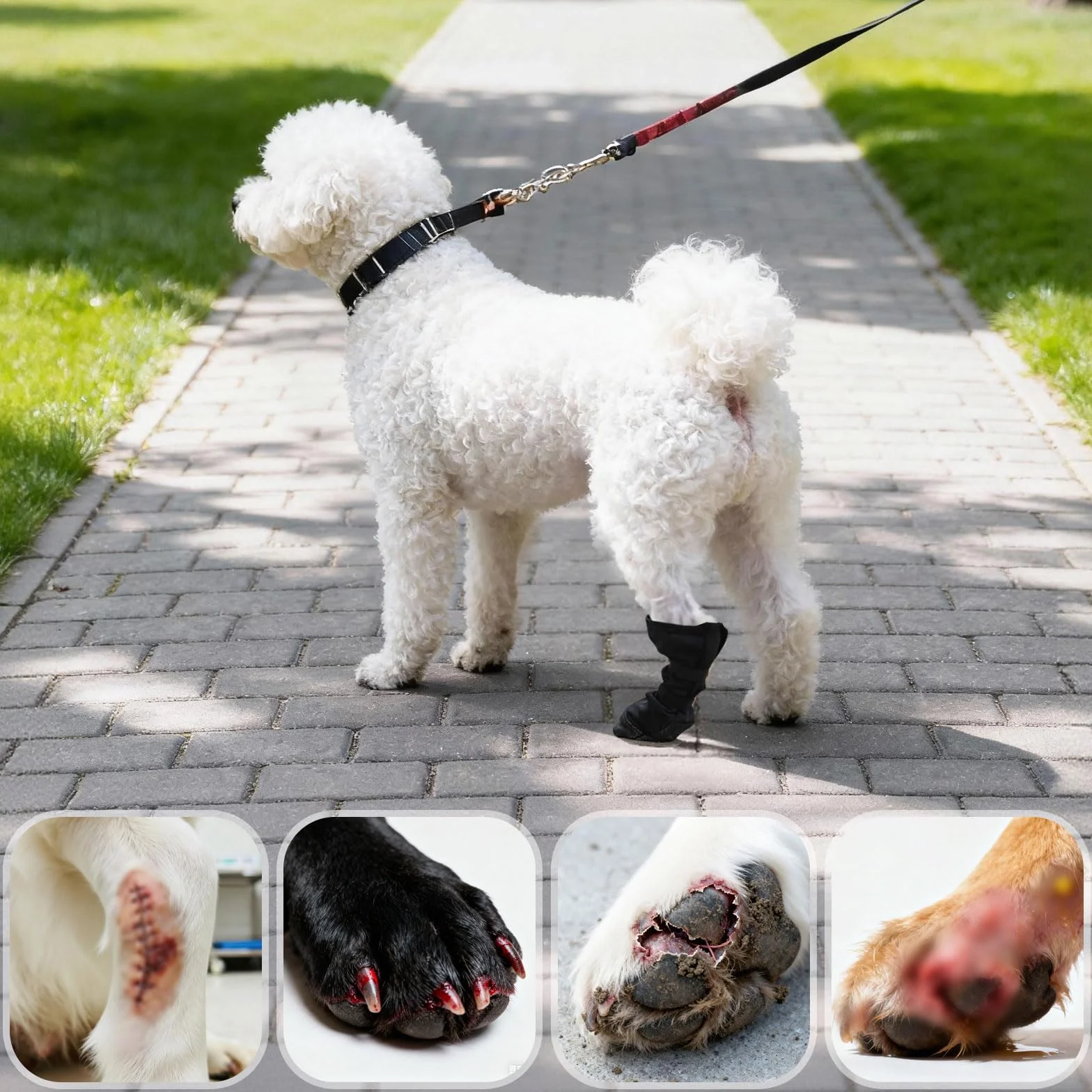 Scarpe per Cani Impermeabili con Protezione Zampe, Calze Antiscivolo e Traspiranti per Recupero