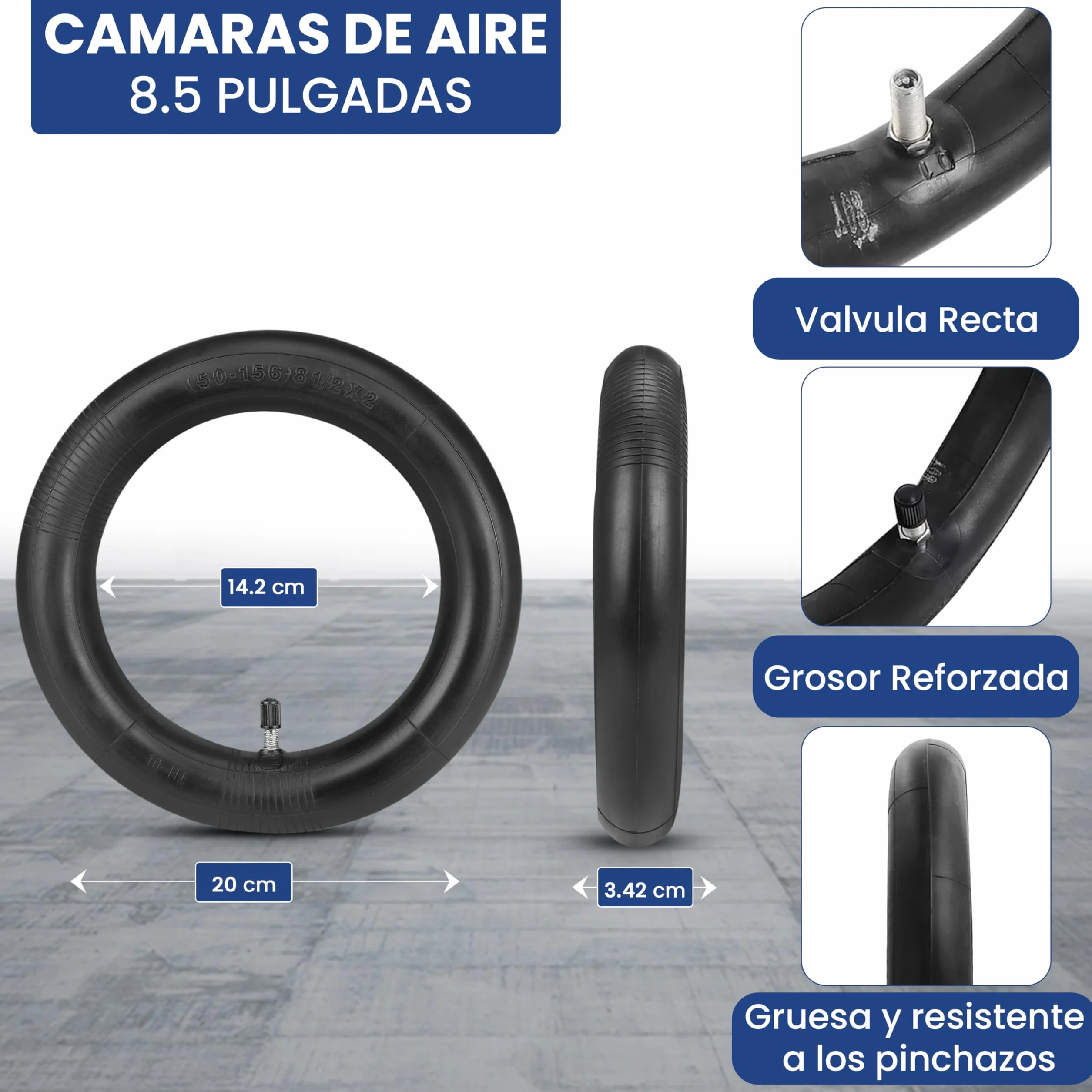 ANSENI Gomme Monopattino Xiaomi 8.5 pollici 8 1/2X2 Ruota 50/70-6.1 Copertone 20cm Camera d'aria Ricambi per Monopattino Elettrico 8,5 Pollici Scooter Xiaomi M365 Pro2 1S Essential