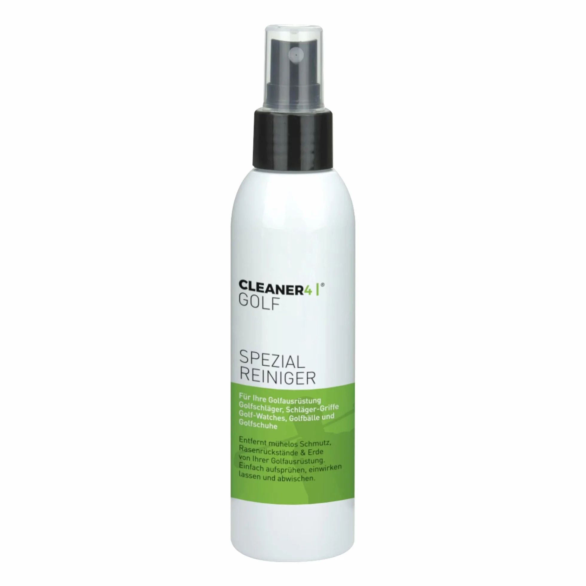 CLEANER-4- Golf Spezialreiniger Set 150 ml + Mikrofastertuch 40 x 40 cm Rillen-Reiniger Griff-Reiniger Ball-Reiniger für Golfschläger und Golfausrüstung