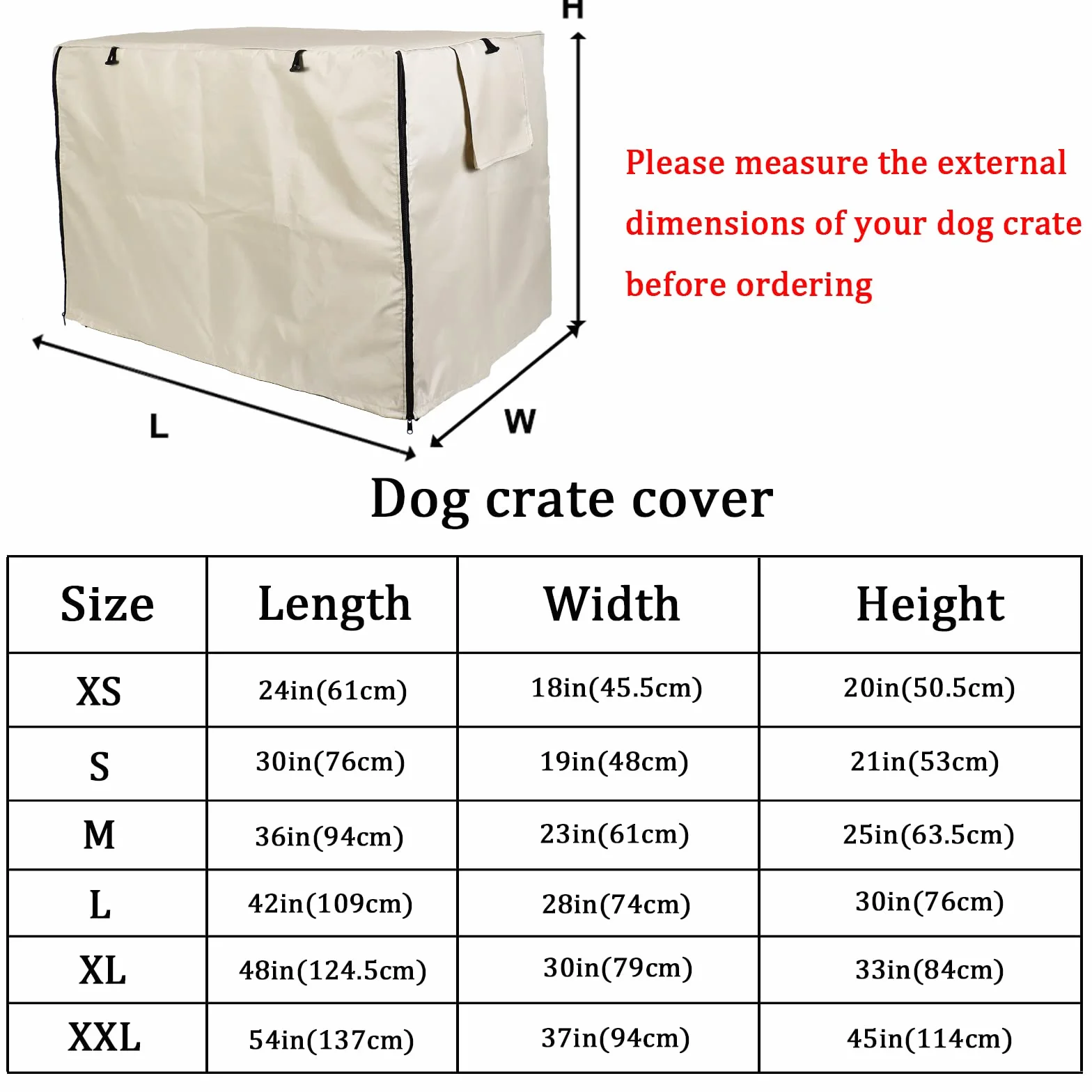 Copertura Gabbia per Cani Impermeabile Poliestere Beige 48IN