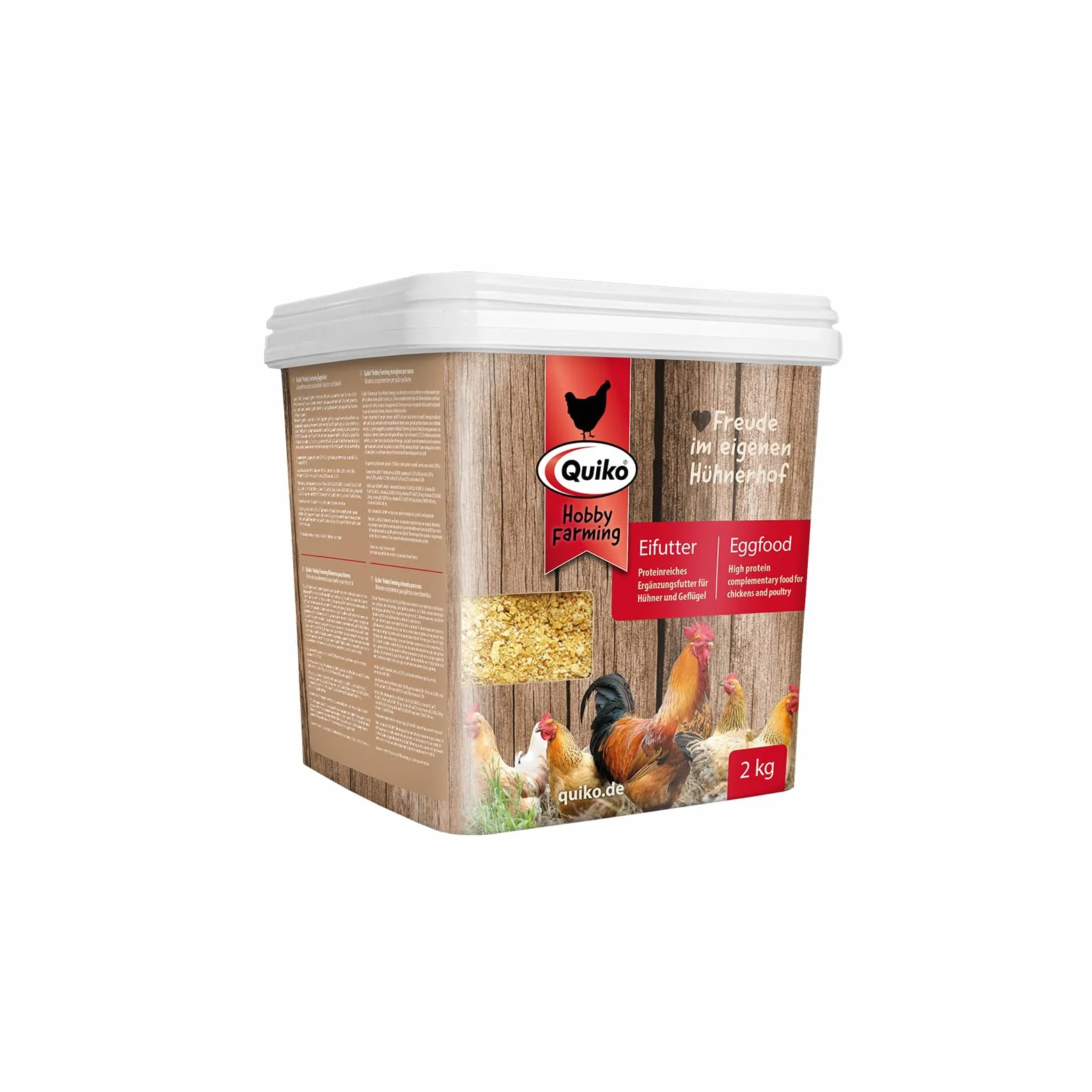 Quiko Hobby Farming Mangime per Uova Pollo 2 kg - Mangime concentrato e condizionato ricco di proteine per polli, quaglie e pollame come le galline ovaiole - Con vitamine e miele