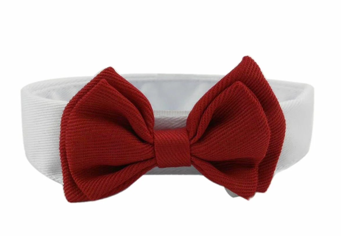 Piccolo Cane Gatto Cotone Collare Regolabile Cravatta a Farfalla Animale Domestico Bowknot 2 Pezzi