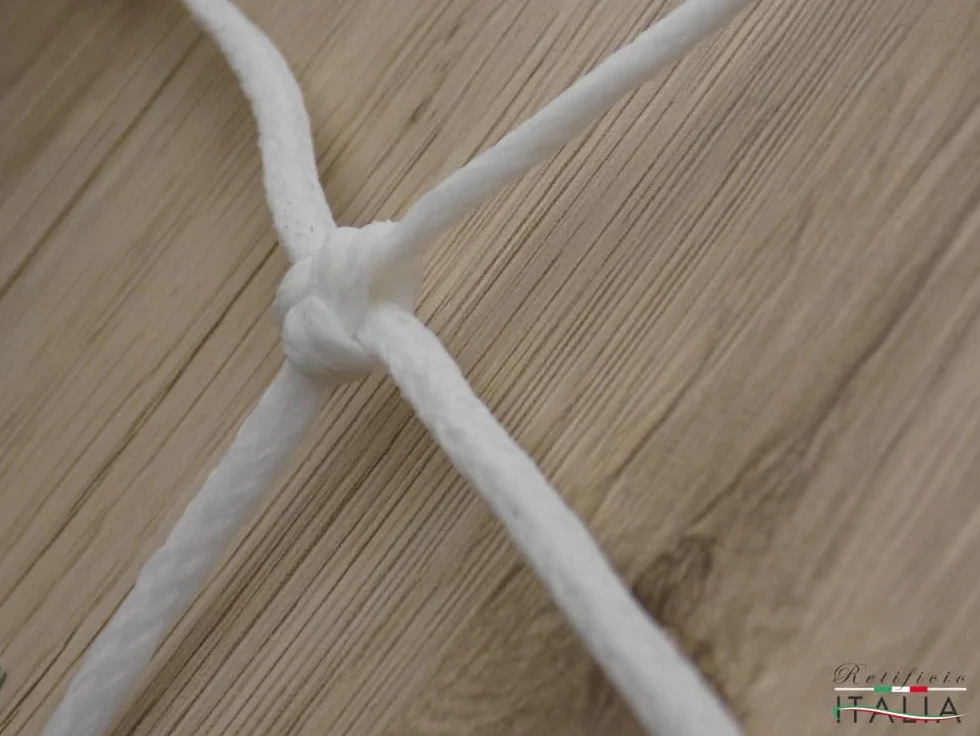 Coppia Reti Porta Calcetto 3x2 m – Ø 4.5 mm, Lavorazione Artigianale con Nodo, Maglia Quadra – Reti per Porte Calcetto Regolamentari