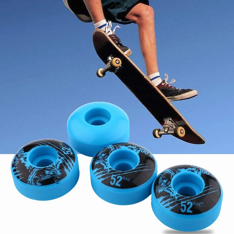 Alomejor 4 Pezzi Set di Ruote per Longboard 52mm x 30mm Ruote da Skateboard per Classic PU Cruiser Longboard Durevoli da Esterno