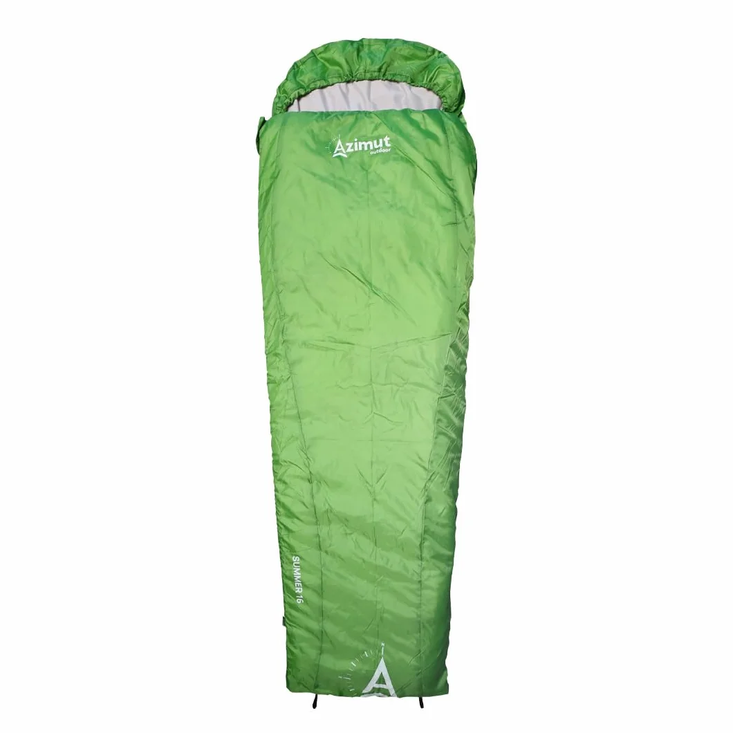 Azimut - Sacco a pelo per adulti, estivo 16, con zip sinistra, temperatura di comfort, 16 °C, escursionismo, campeggio, Bivouac, 100% poliestere