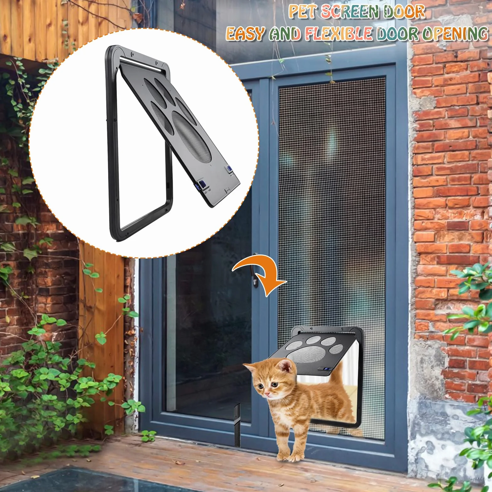 Gattaiola Porta per Gatti 24 x 29 cm Sportello Basculante per Gatto Piccolo Cane