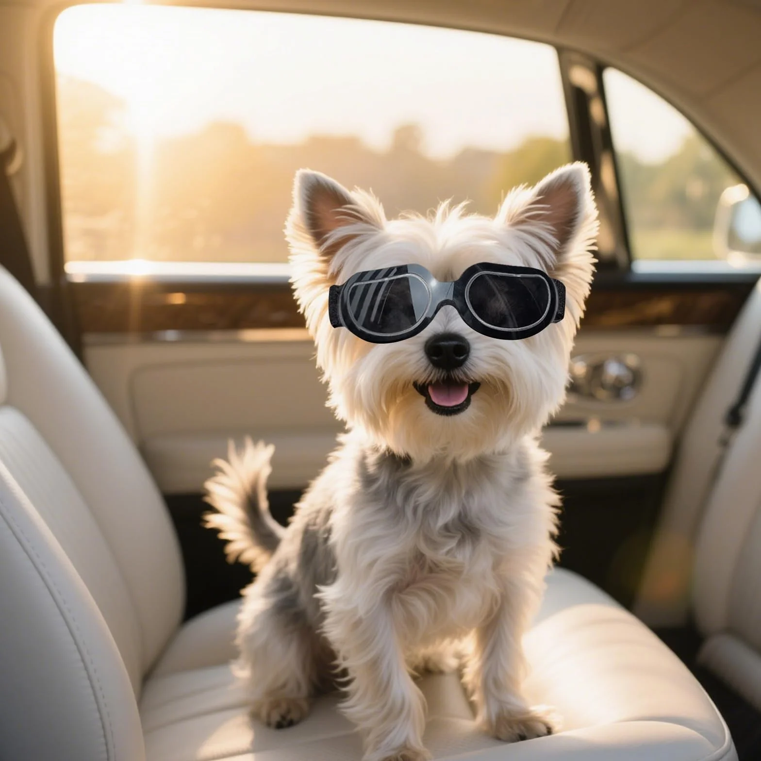 Enjoying Occhiali da Sole per Cani Piccola, Occhiali per Cucciolo Moto, Gatti Adulti Occhiali Cane, Protezione UV, Regolabile, Luminoso Nero