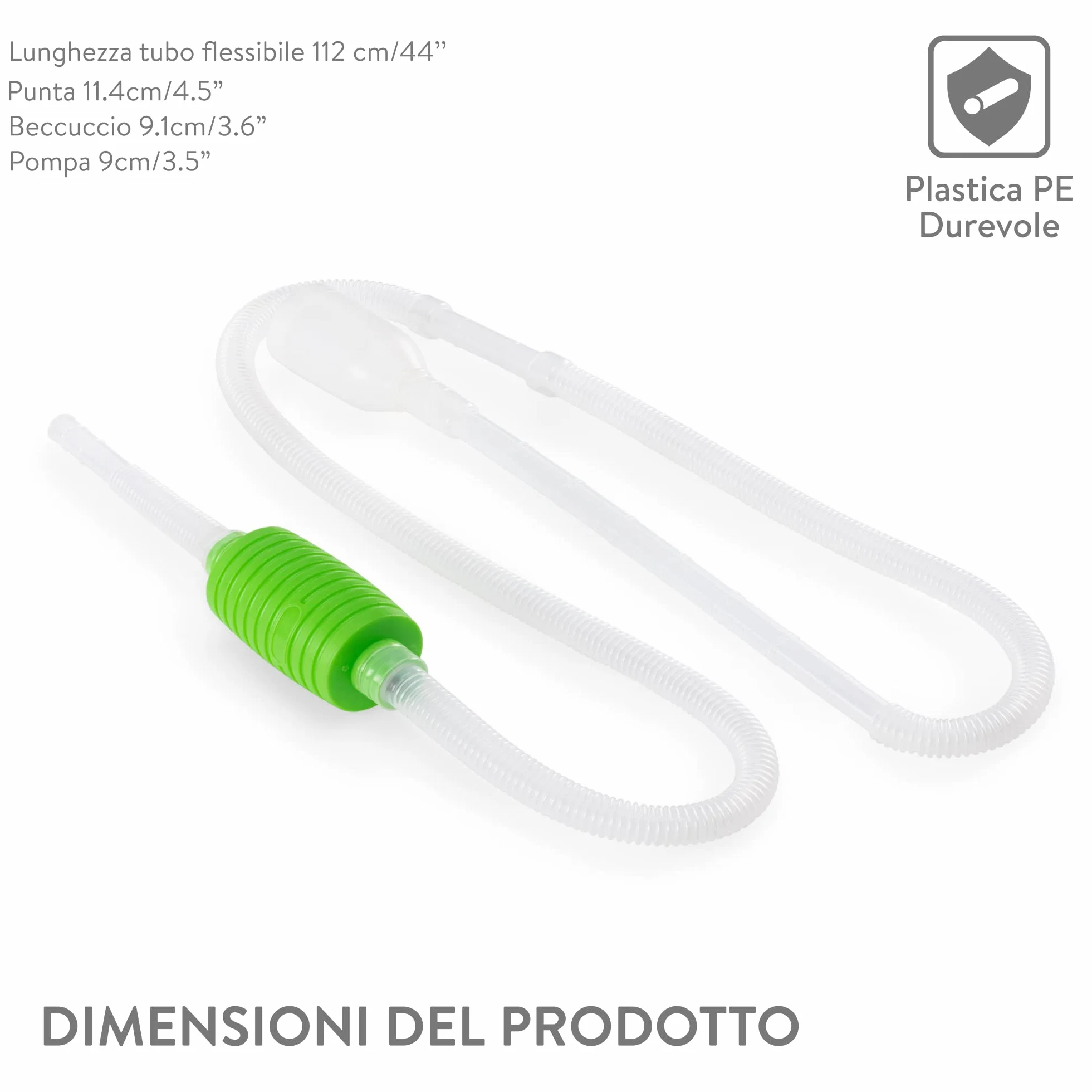 Luigi's Sifone Acquario Pompa Pulizia Acquario Manuale Aspirarifiuti Fondo Svuotare Cambiare Acqua Aspiratore Veloce Sicuro Accessori Acquari Pesci Rossi