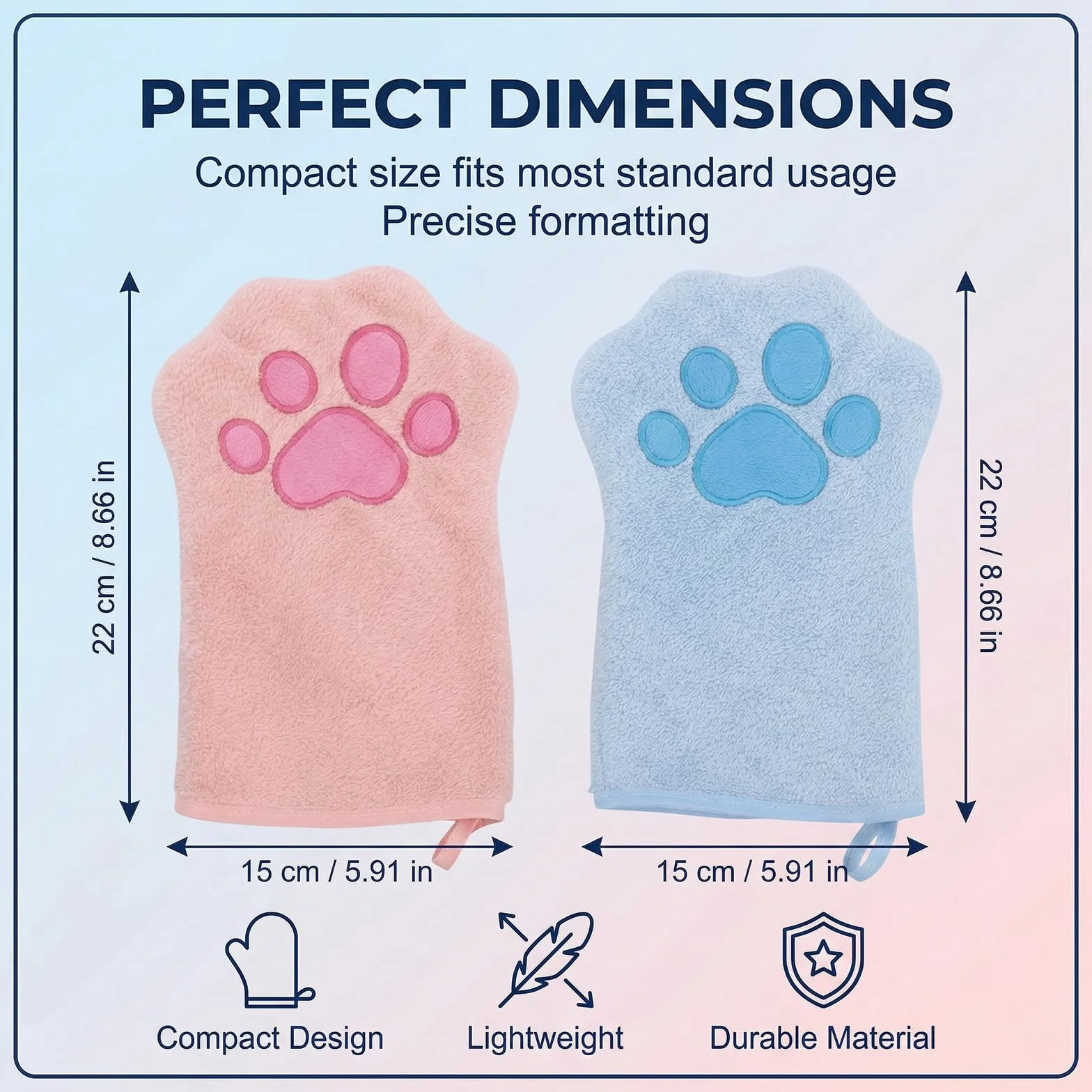 Asciugamano per Cani e Gatti [Set da 2] in Microfibra Super Assorbente, Telo da Bagno per Animali Domestici ad Asciugatura Rapida, Panno Morbido per Cuccioli e Zampe Sporche, Blu e Rosa
