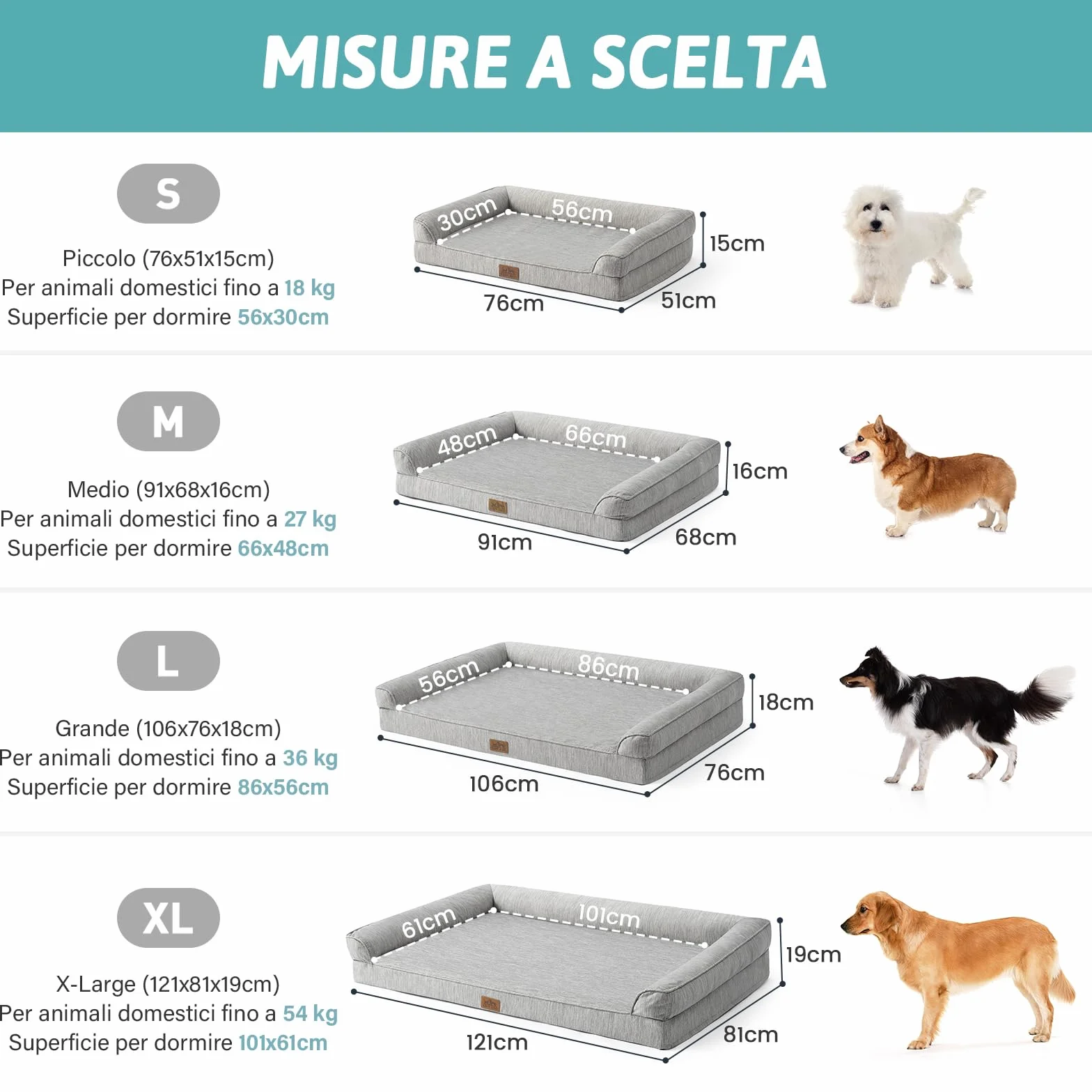 COZY KISS Letto Refrigerante Ortopedico per Cani Taglia XXL 122x81x19 cm Divano Ergonomico con Rivestimento Rimovibile Lavabile Schiuma Nido d'Ape Impermeabile Grigio Argento
