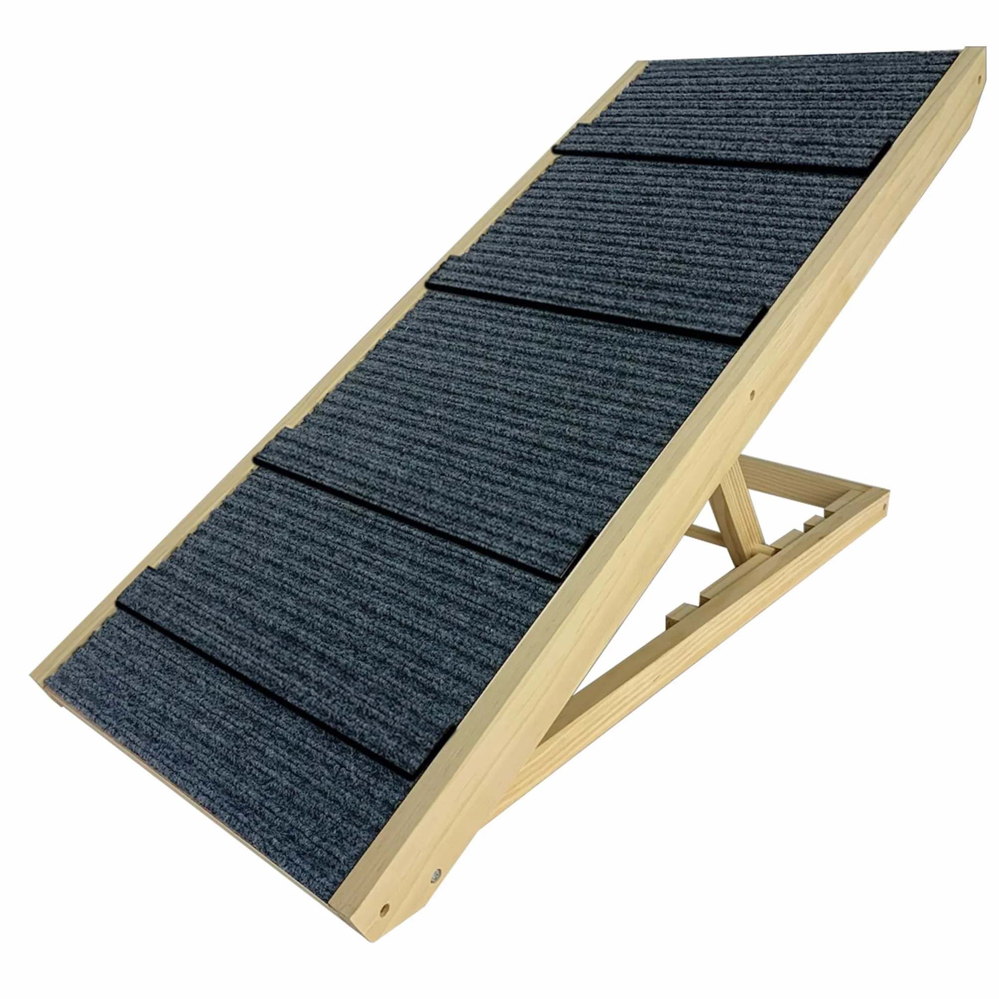 Rampa per cani in legno, pieghevole, altezza regolabile, per letto, divano, altezza 60 cm, antiscivolo, per cani e gatti, portata massima 100 kg, 100 x 40 x 60 cm