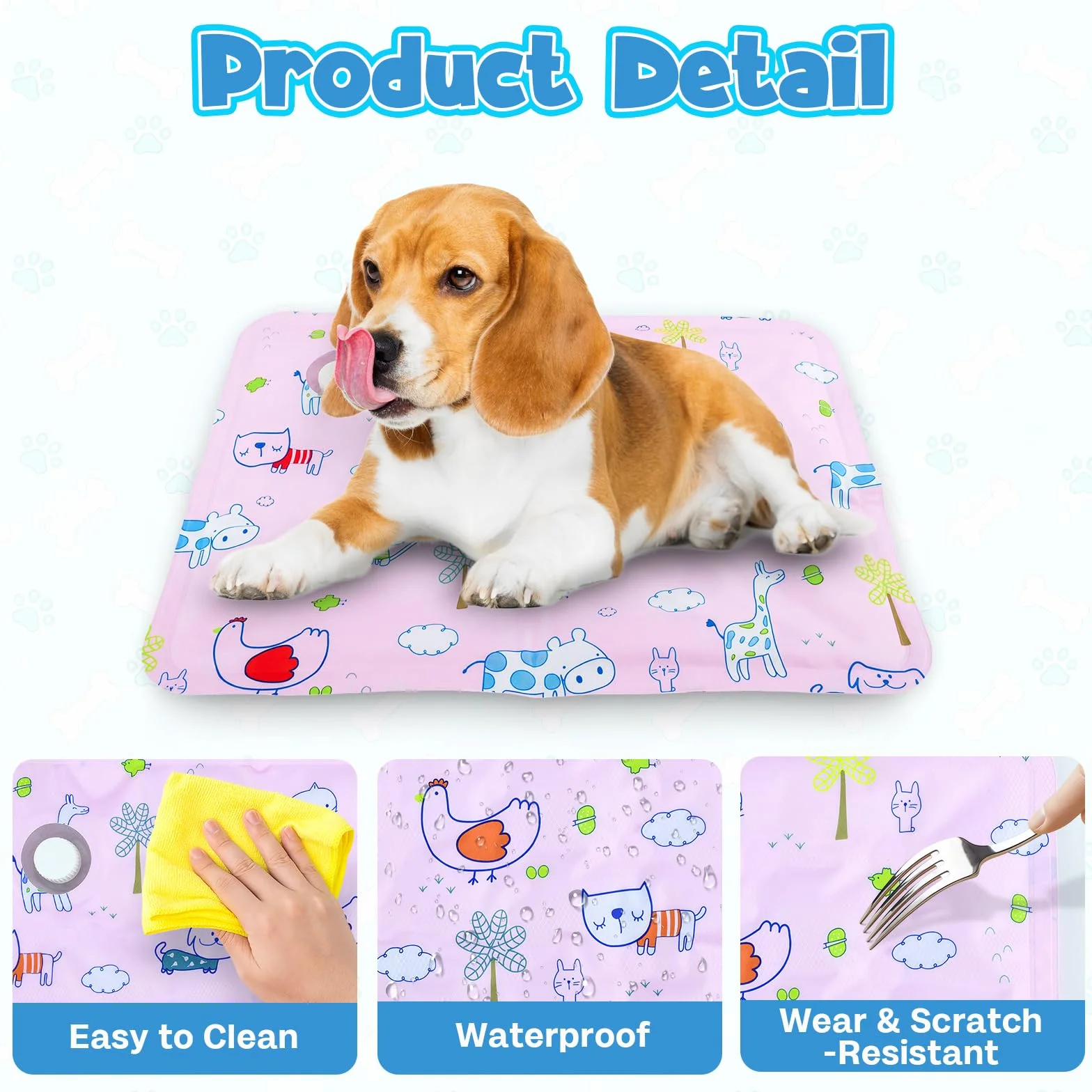 Tappetino Refrigerante per Cani e Gatti 40x50 cm Gel per Cucce Divani Camping
