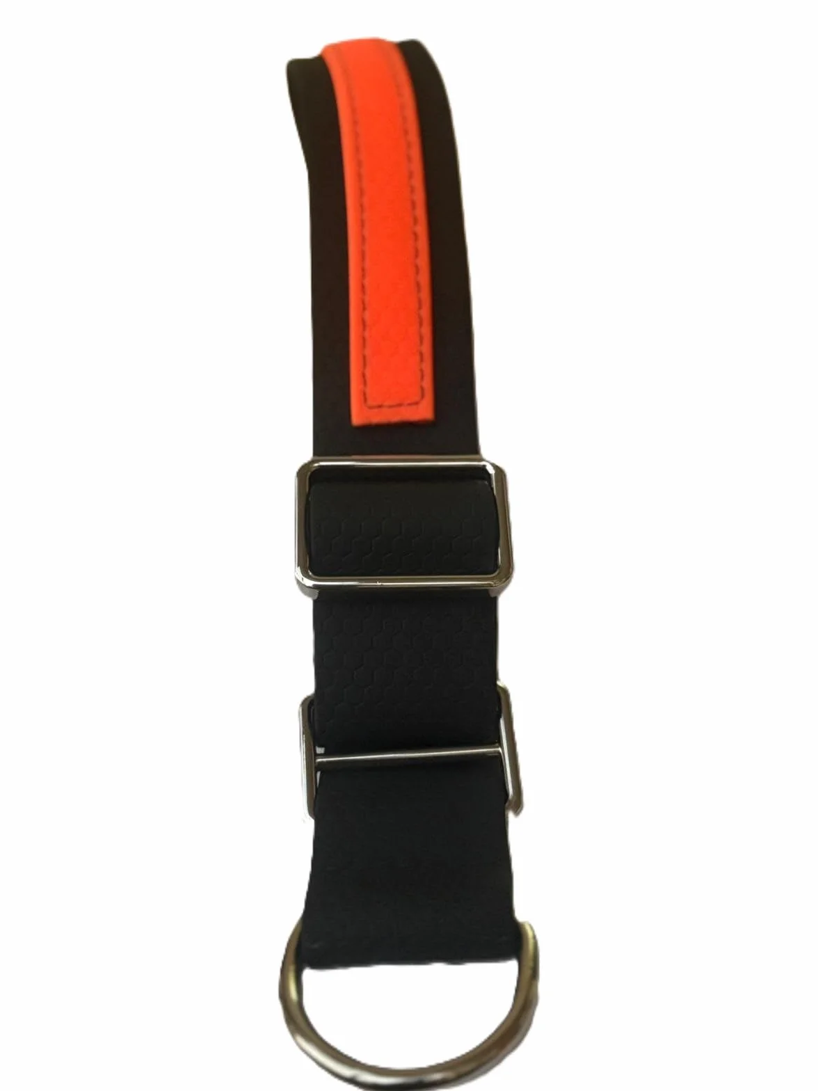Collare a scorrimento limitato BIOTHANE-HEXA NERO-ARANCIO FLUO L