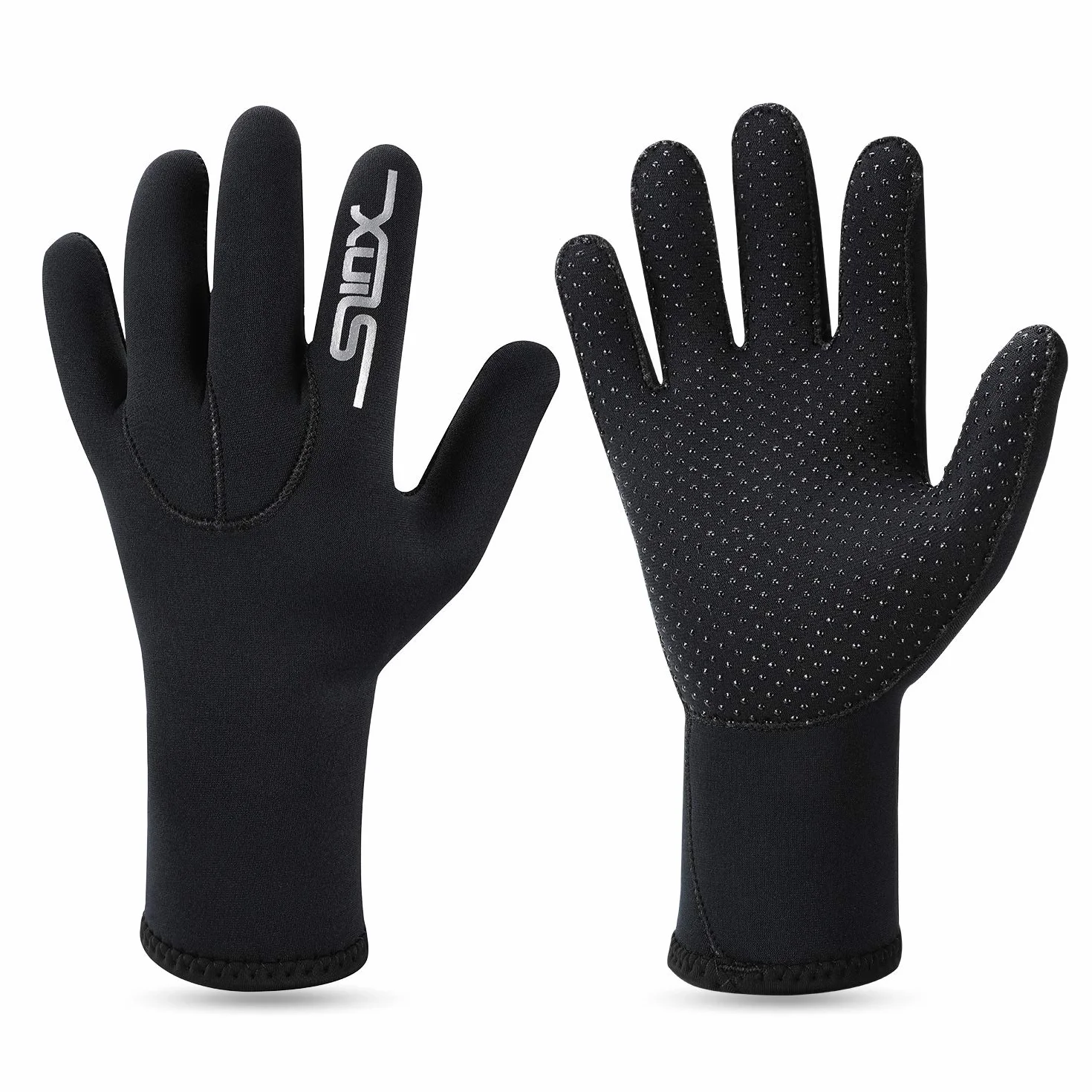 QKURT Guanti in Neoprene da 3 mm - Guanti da Sub Caldi Guanti da Sub, Guanti da Sub per Adulti Cinque Dita Utilizzo per Immersioni, Surf, Kayak, Snorkeling, Vela, Canottaggio