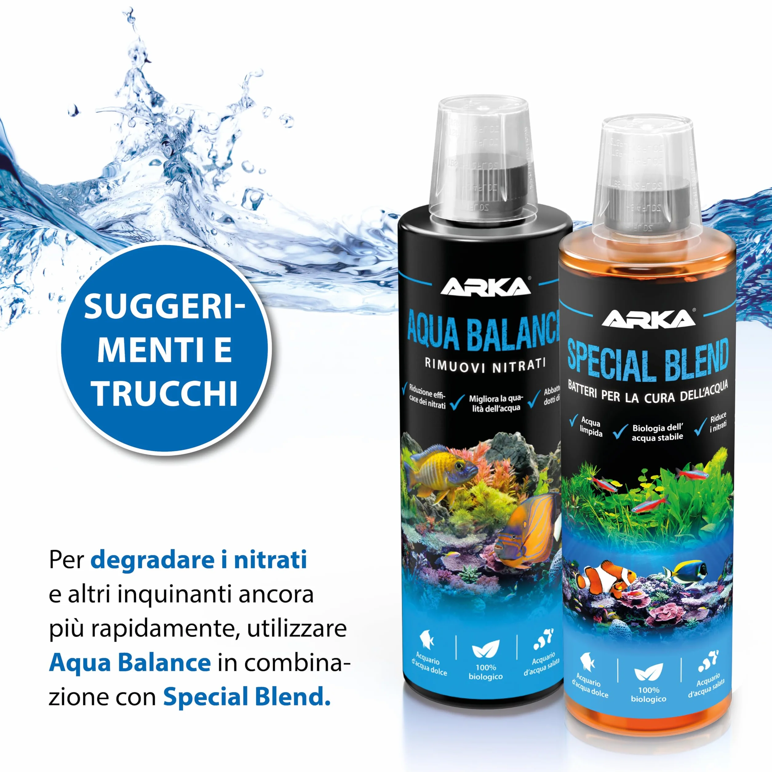 Elimina nitrati acquario 118 ml – MICROBE-LIFT Aqua Balance – contro torbidità e alghe – batteri vivi naturali – migliora equilibrio biologico – per nano acquari, dolce e marino – ARKA
