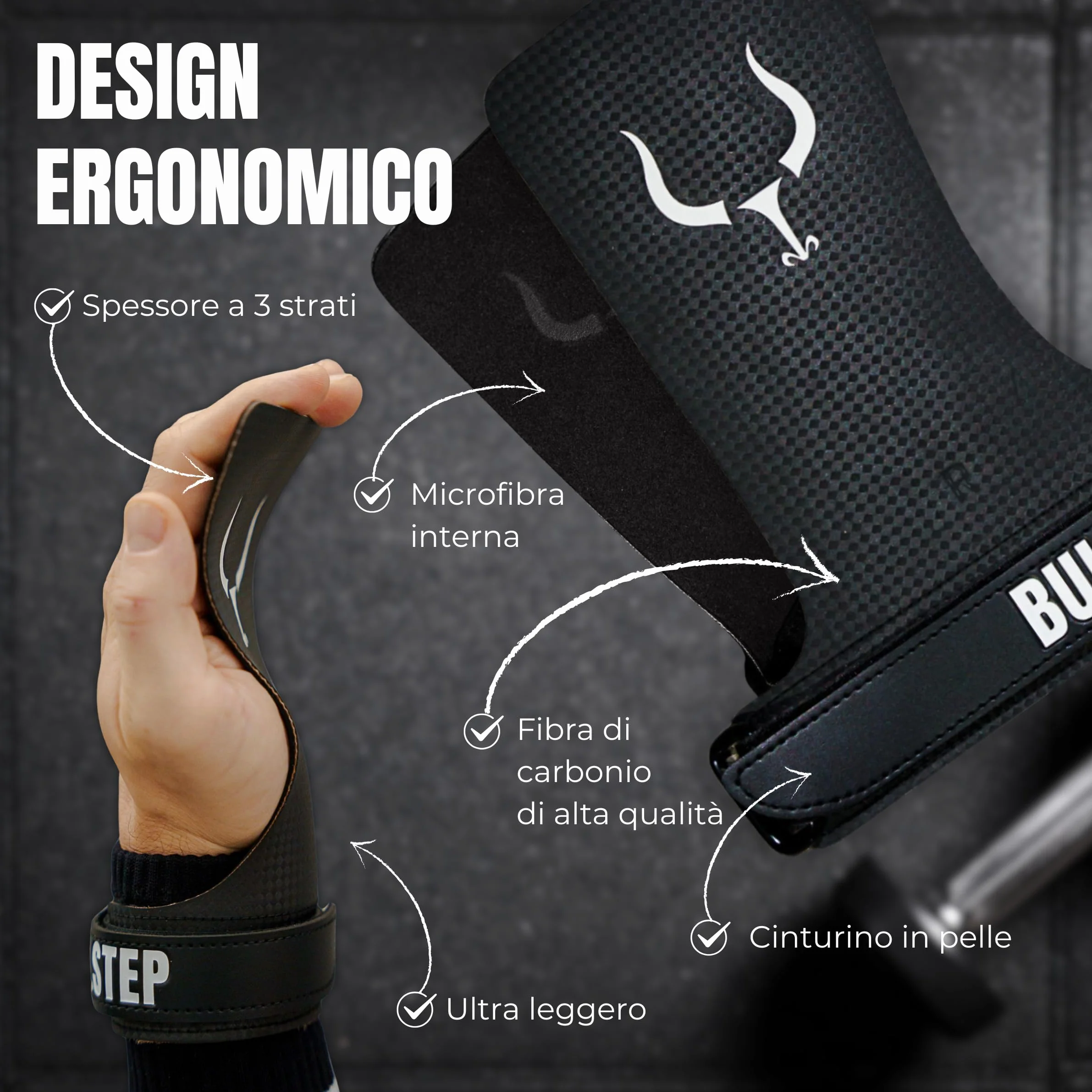Paracalli Crossfit Forge Fibra Di Carbonio Polsiere Guanti Uomo Donna Gym Gloves Grips Cross Training
