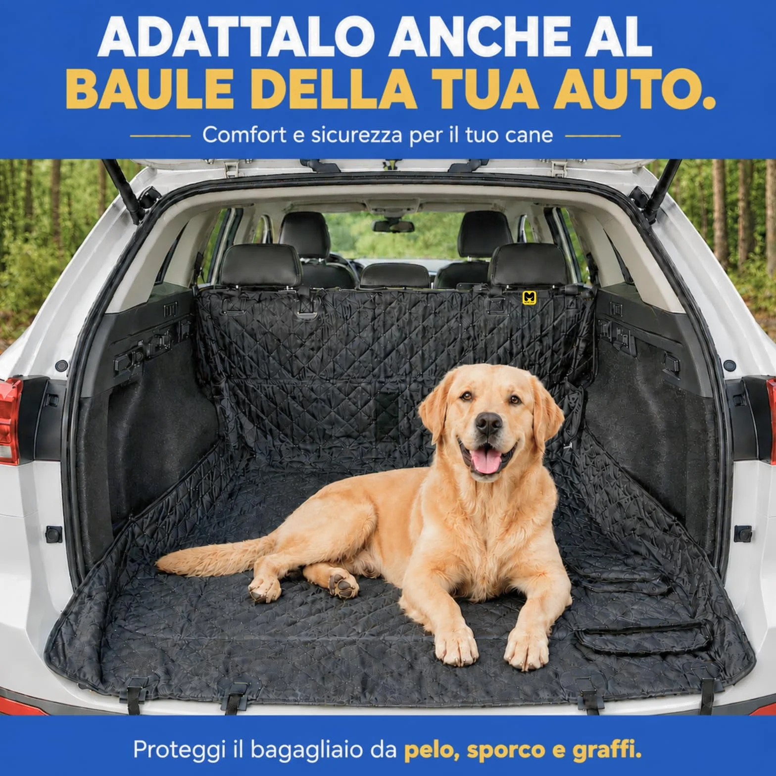 Coprisedile Auto per Cani Oxford Impermeabile Antiscivolo Antigraffio Protezione Sedili Auto con Tasca