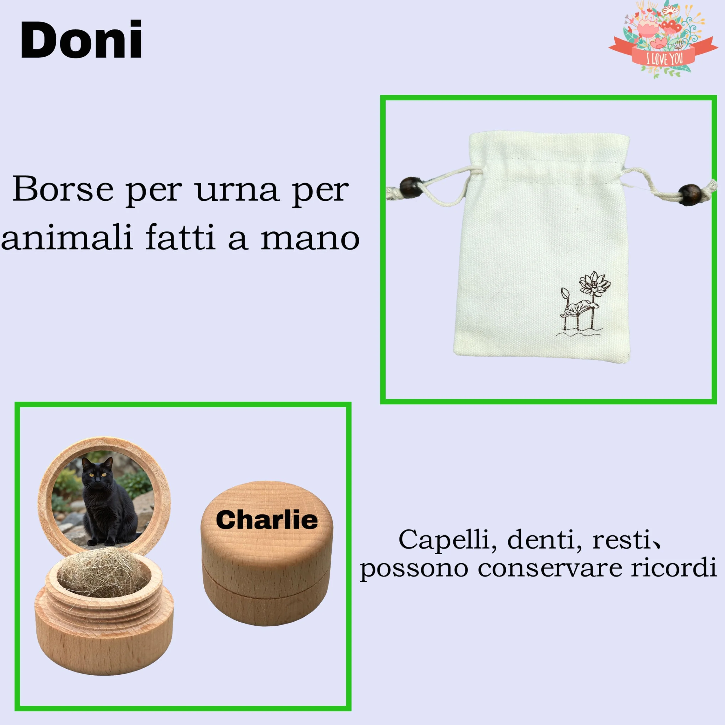 Urna per gatti in ceramica fatta a mano per ceneri animali domestici personalizzabile (nero)