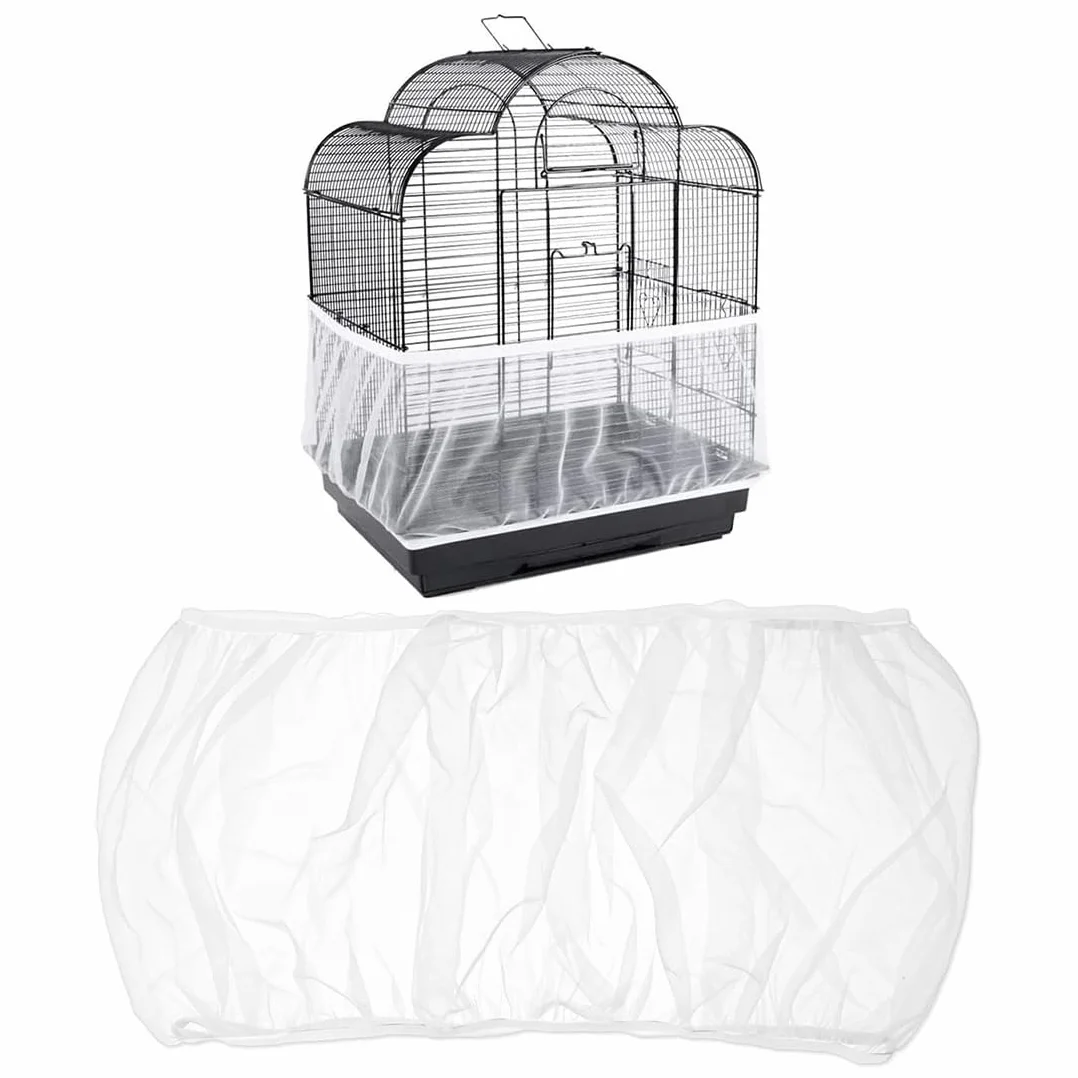 Rete Coprigabbia, rete per uccelli in nylon per copertura antiproiezione, regolabile e traspirante per gabbia pappagalli e voliera (dimensioni L, altezza 30 cm, circonferenza 170-200 cm)