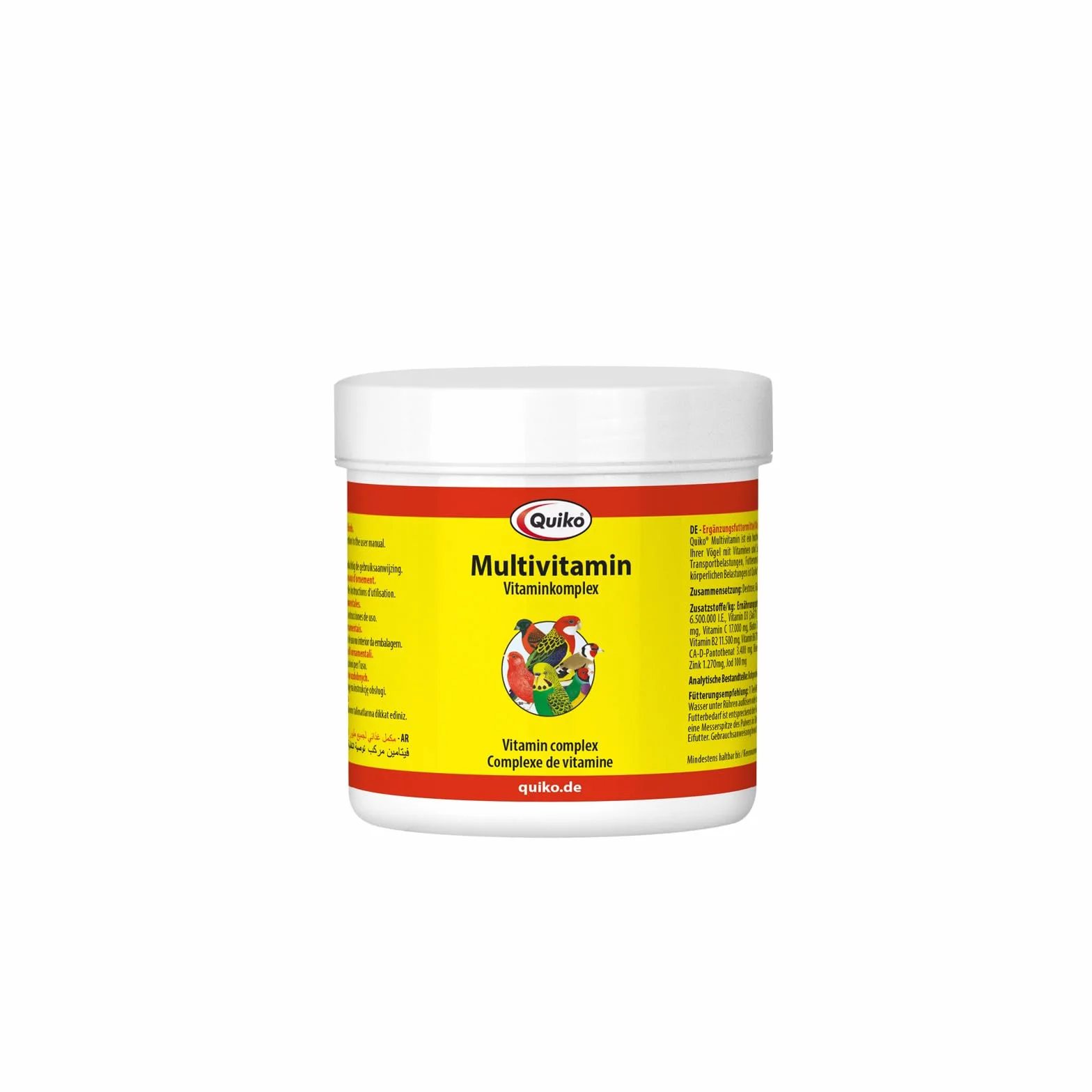 Quiko Multivitamin 150g complesso vitaminico per fornire a tutte le specie di uccelli ornamentali importanti vitamine in polvere