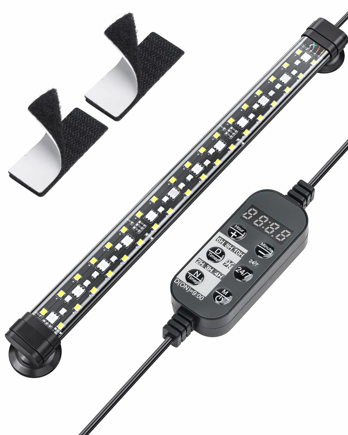 Pawfly 30cm LED Acquario Luce per vasca per pesci 24/7 con spettro completo di luci brillanti bianche blu rosse verdi LED multicolore con modalità D/N Effetti monocolore Timer e luminosità regolabile