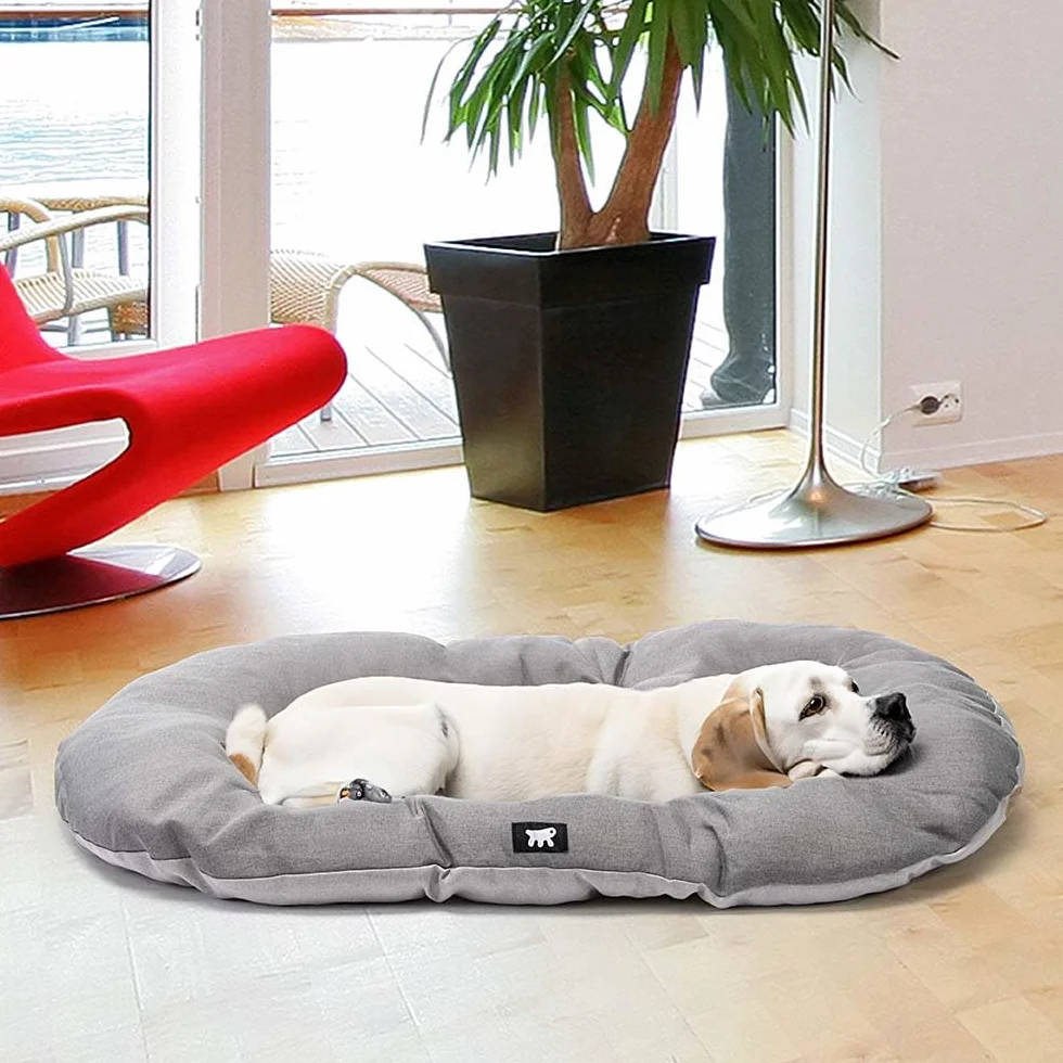Ferplast Cuscino Cane RELAX 100/12 SANITIZED, Lettino per Cani, Protezione Antibatterica Antivirale, Cuscino Cane Grande, Cuscino Imbottito per Cuccia Cane, Cotone, Lavabile, 100 x 63 cm, Grigio
