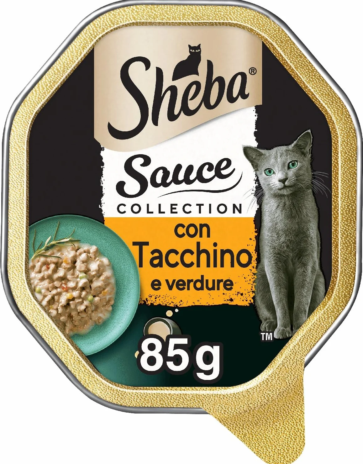 Sheba Sauce Collection in Salsa, Cibo per Gatto con Tacchino e Verdure in Salsa Delicata, 85 g - 22 Vaschette