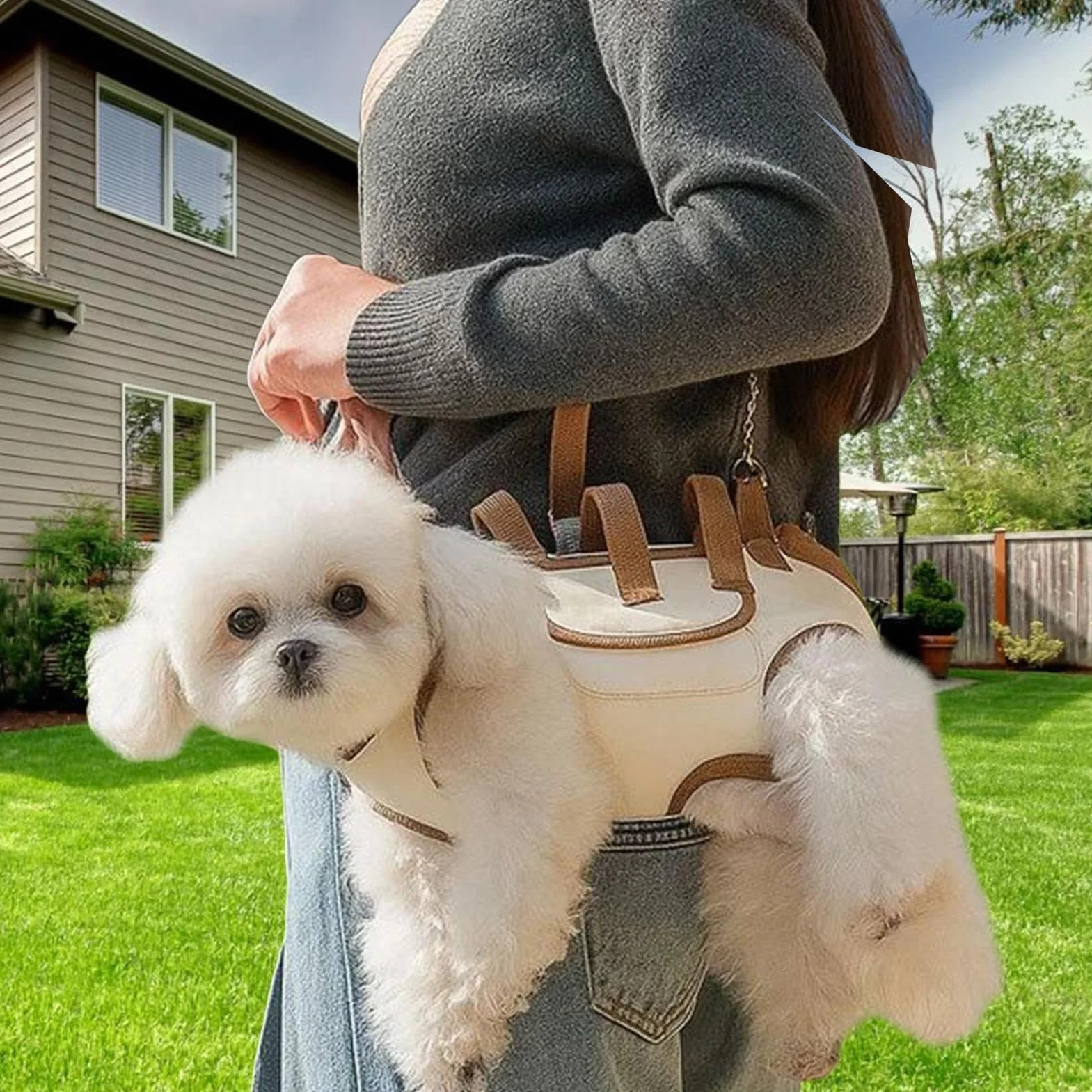 Fascia Porta Cani,Per Cani Piccoli Con Tasca | Borsa Regolabile Sgancio Rapido Zaino Traspirante Per Viaggi Trekking Bici Aereo