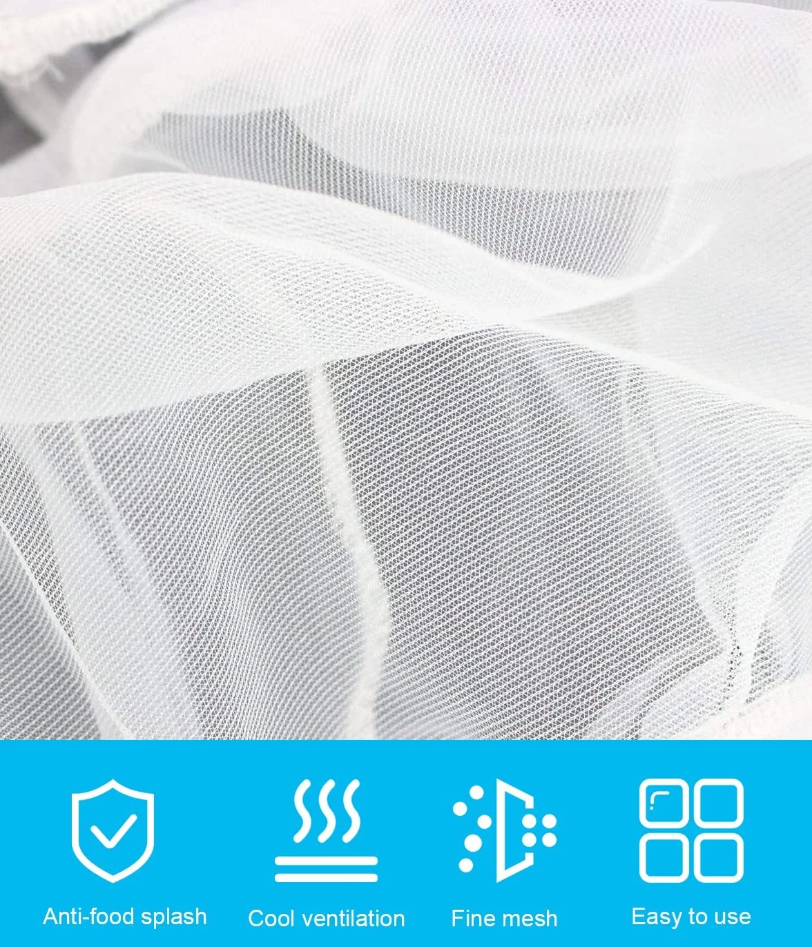 Bird Cage Seed Catcher Copertura Gabbia Uccelli Ventilata Antipolvere Regolabile 140-220cm Bianco