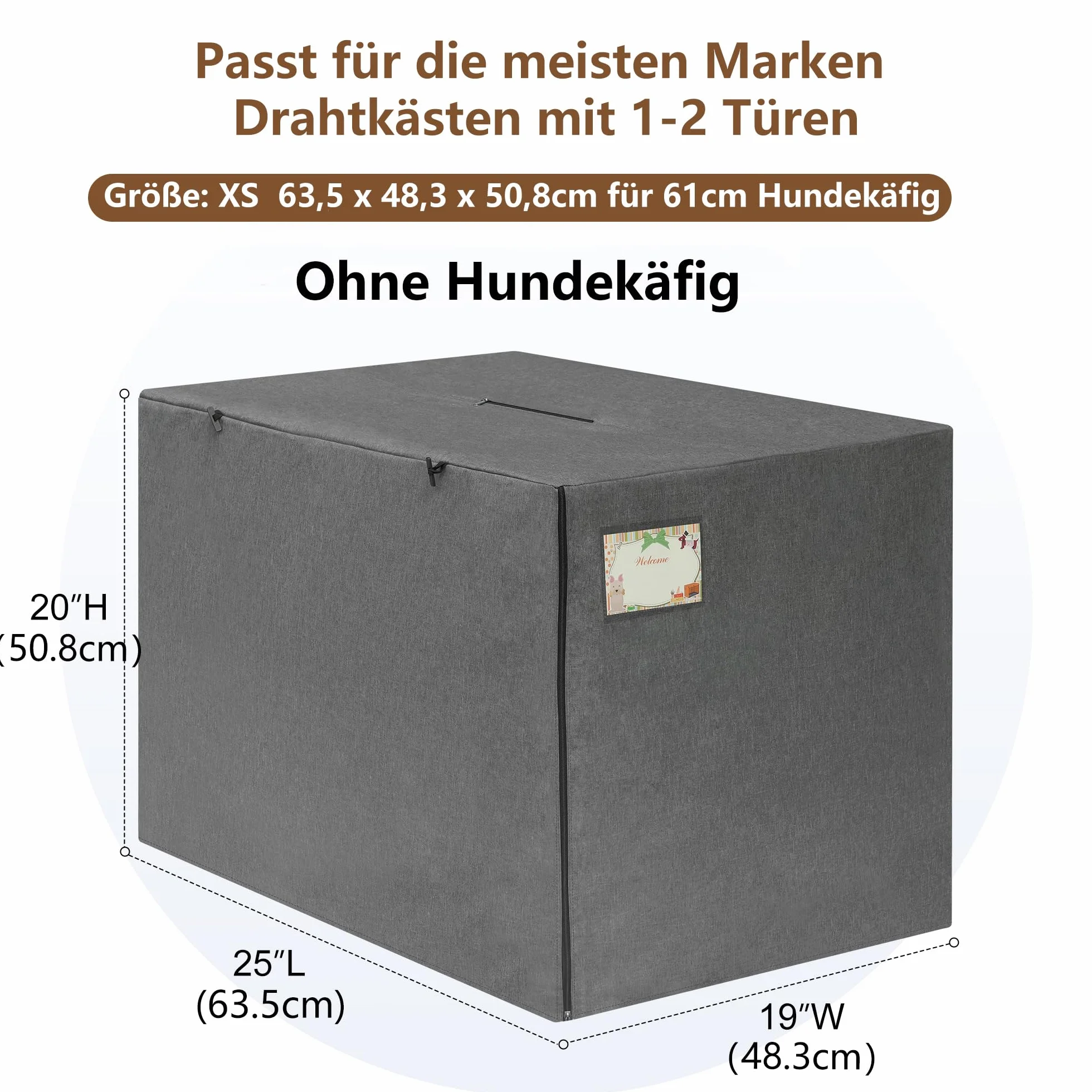HiCaptain Copertura per gabbie per cani 63,5x48,3x50,8 cm antivento interni esterni