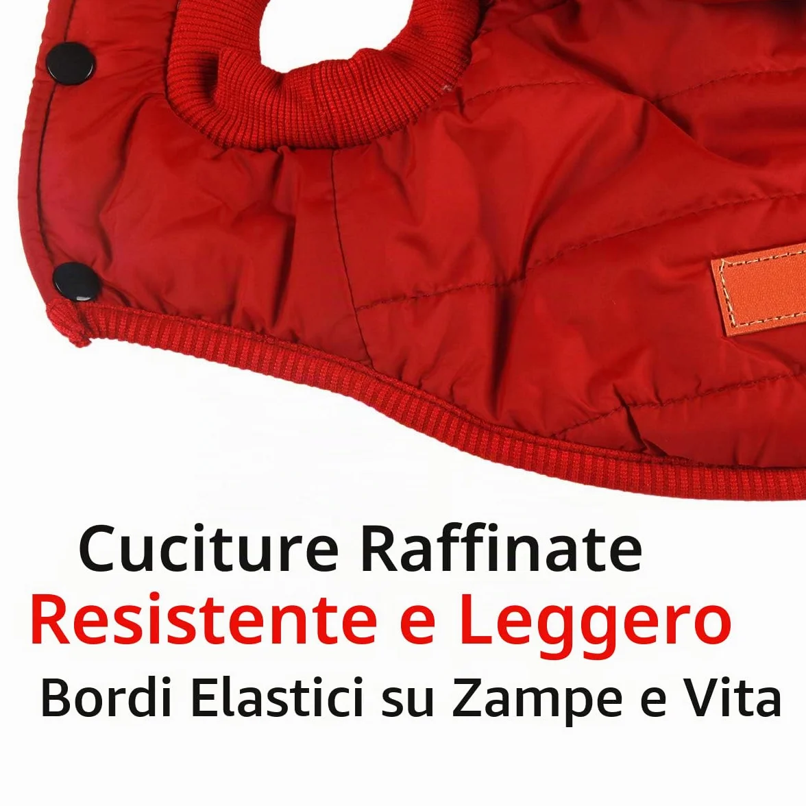 Cappottino invernale per cani con cappuccio foderato in pile rosso M