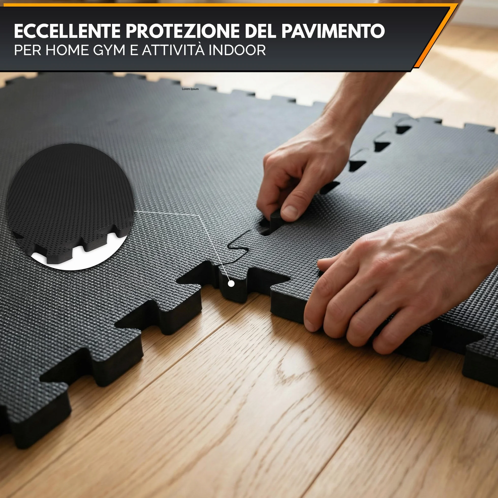 GORNATION Tappeto Palestra Antiscivolo, Tappetino per palestra in Gomma Antiscivolo, Tatami morbido per Palestra, Ideale per Home Gym, Protezione del Pavimento