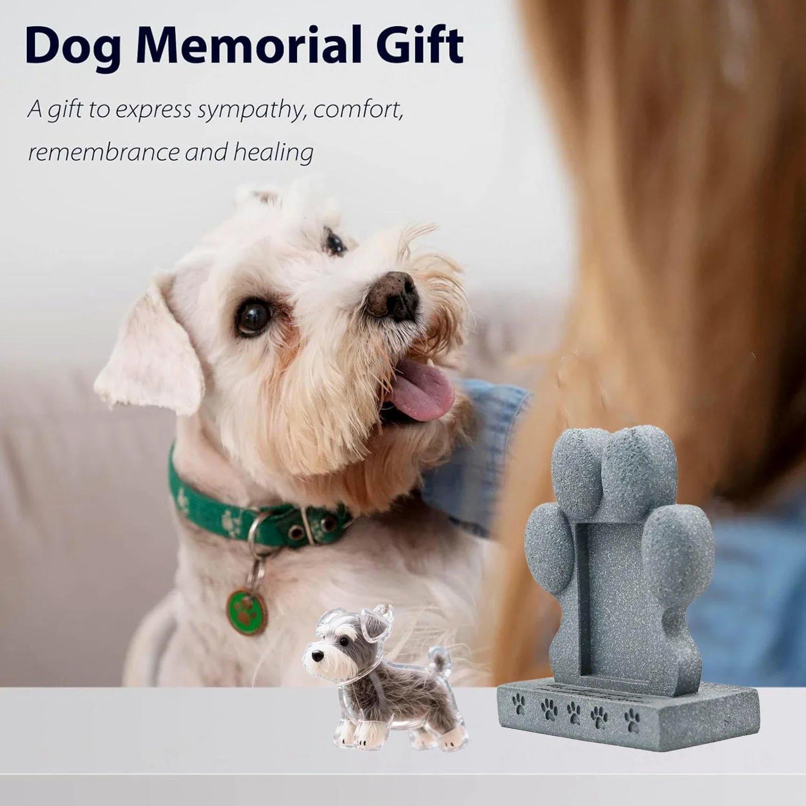 Cornice Commemorativa per Cani con Portachiavi con Peli di Cane, Regalo per Chi Ha Perso Un Cane Ricordo per Cani E Gatti
