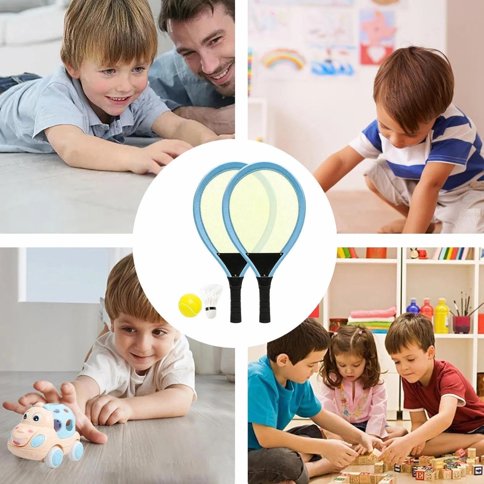 Set da tennis per bambini, racchetta da tennis, 3-12 anni, interni ed esterni