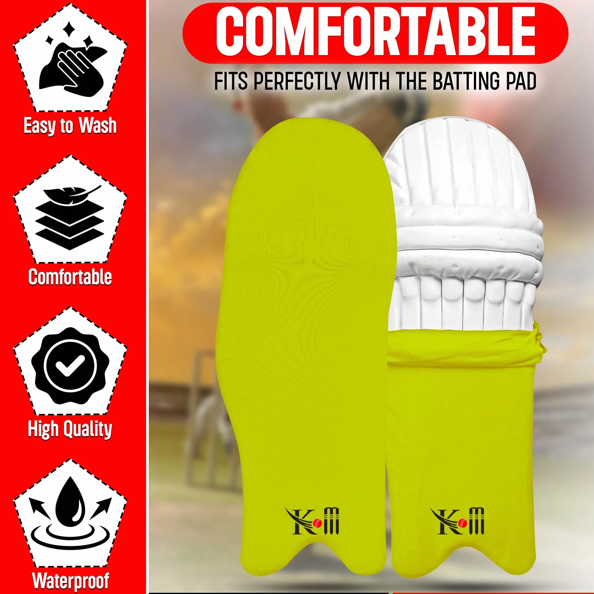 Protezioni per battute da cricket impermeabili resistenti elastiche taglia unica coppia