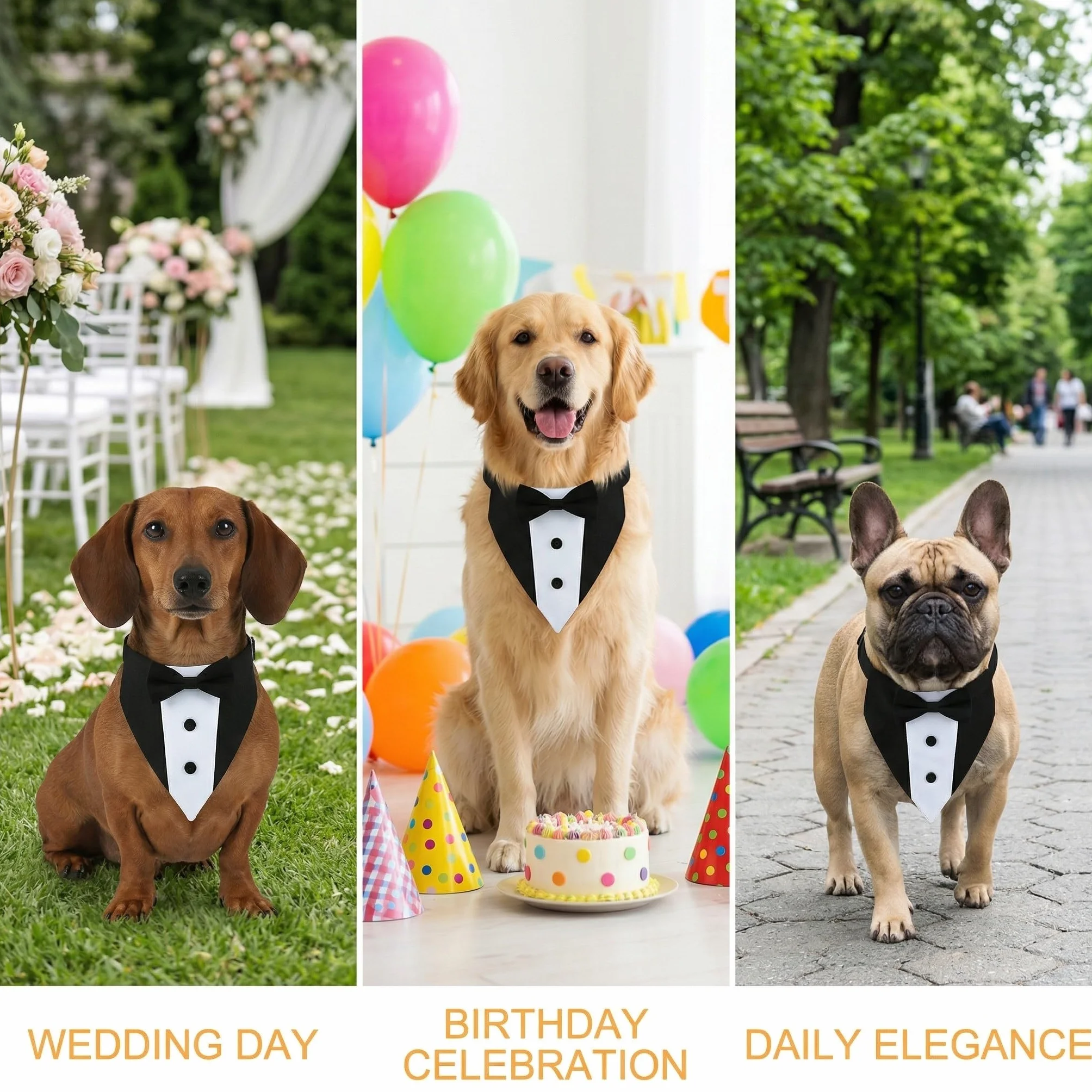 Papillon Cane Bandana Regolabile Travestimenti Collare Vestito Cerimonia Cane Decorazioni Matrimonio Feste Compleanni