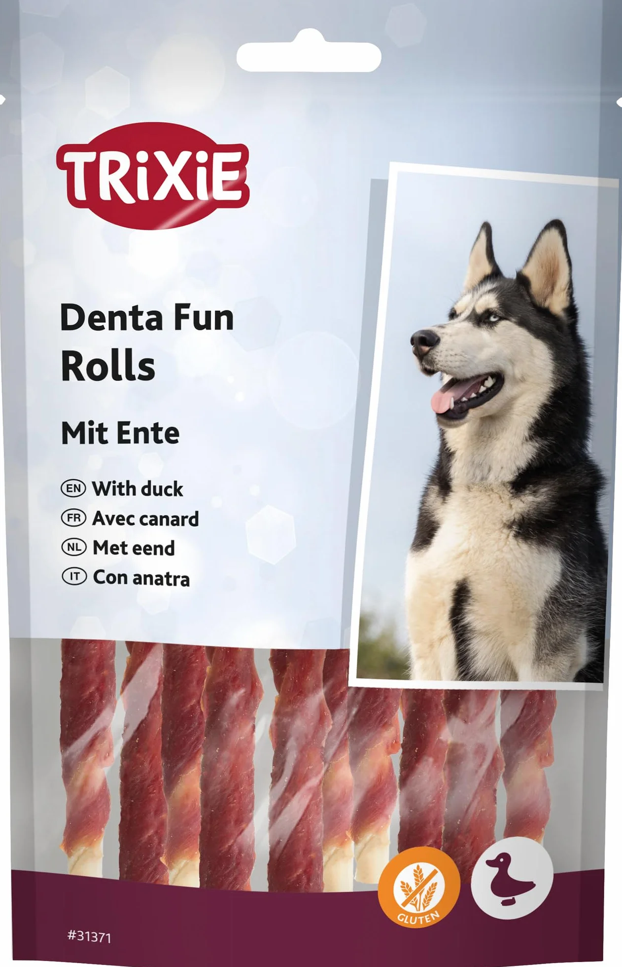 Trixie Denta Fun Bastoncini da masticare con anatra, 12 cm, pacco da 10 pezzi