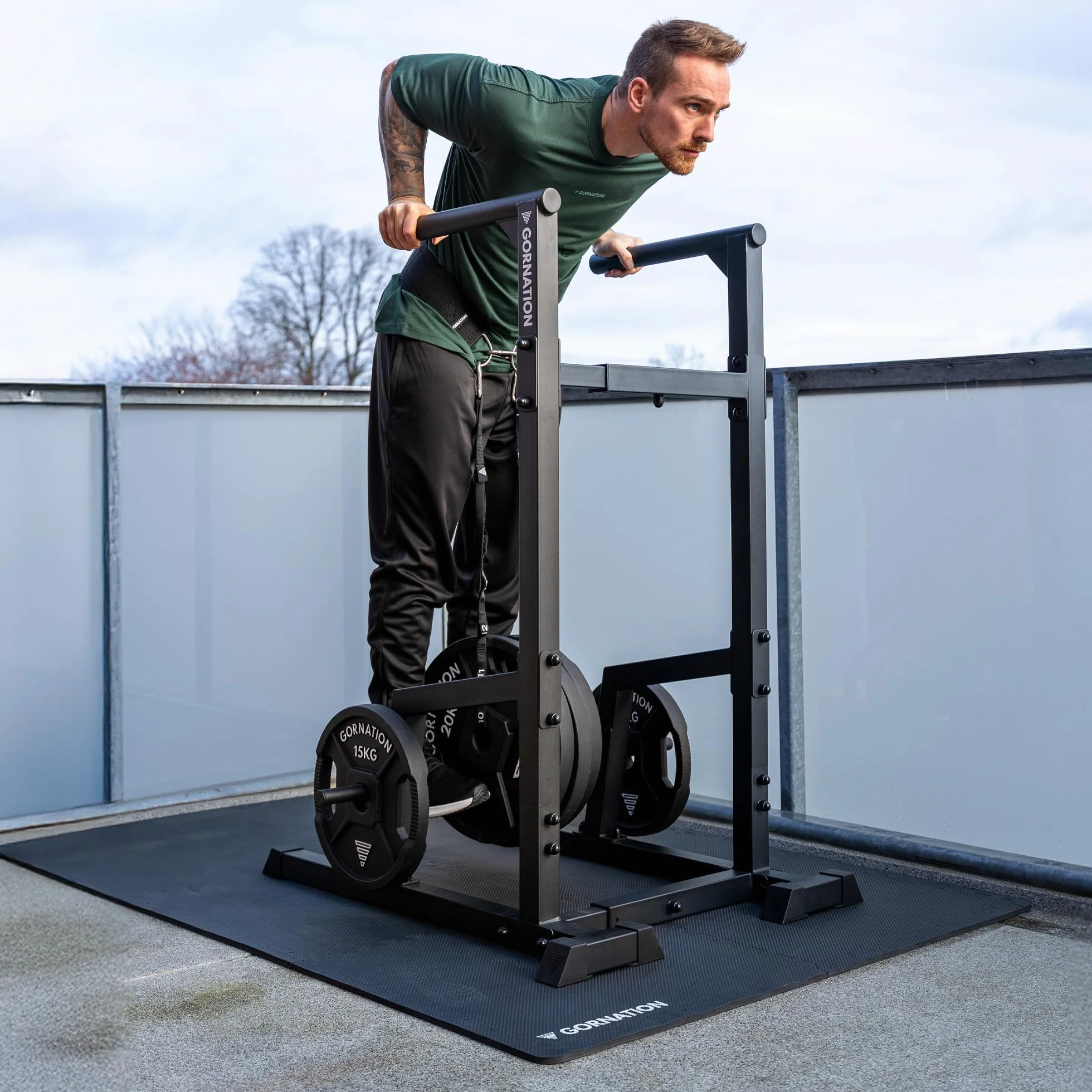 GORNATION Tappeto Palestra Antiscivolo, Tappetino per palestra in Gomma Antiscivolo, Tatami morbido per Palestra, Ideale per Home Gym, Protezione del Pavimento
