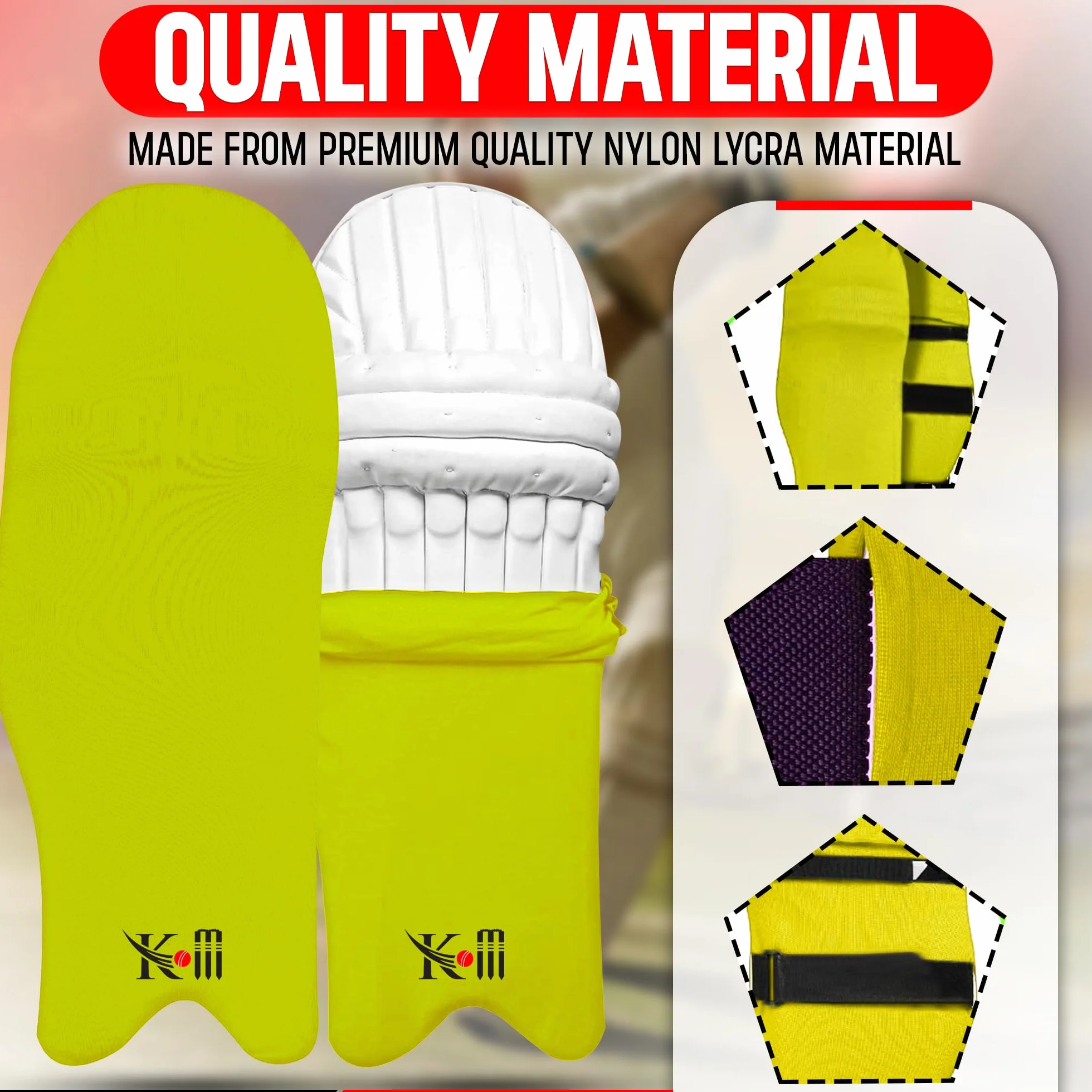 Protezioni per battute da cricket impermeabili resistenti elastiche taglia unica coppia