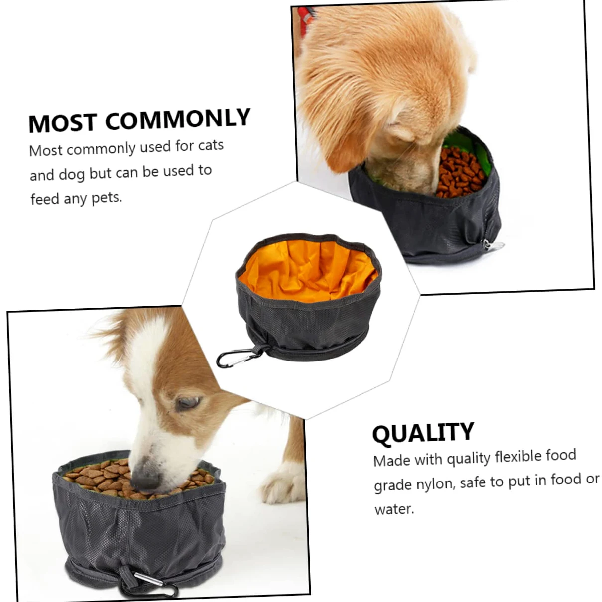 FRCOLOR 3pezzi Ciotola Pet Foldable Per Alimentazione All Aperto Materiale Colore Random Per Escursioni e Campeggio