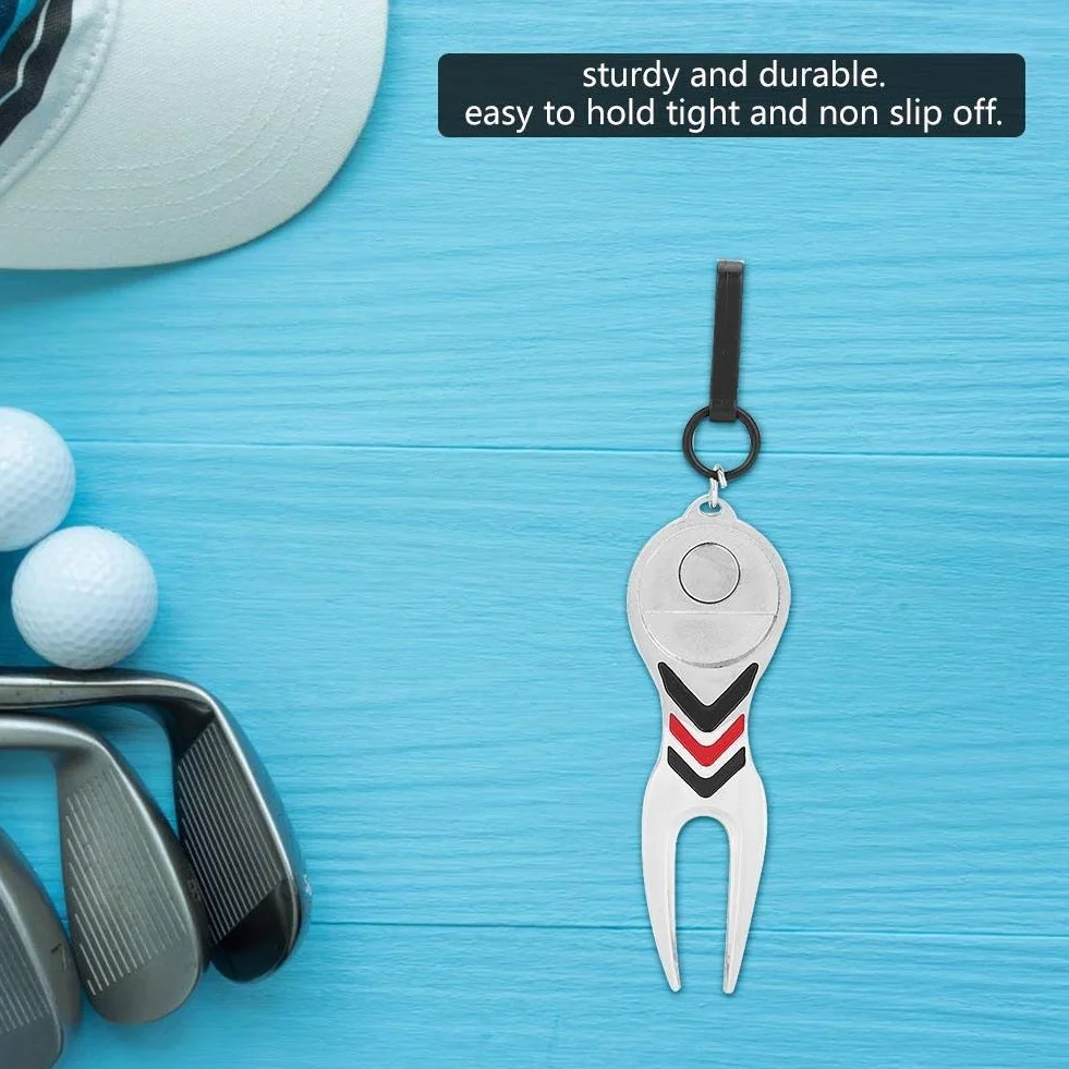 VGEBY Divot Tool Riparazione Veloce Pitch Mark Pitch Fork per Golfisti Strumento Portatile Campo da Golf