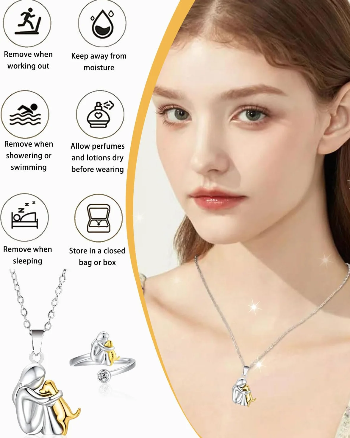 Collana con Cane Argento Sterling 925 Ciondolo Animale Regalo per Ragazze