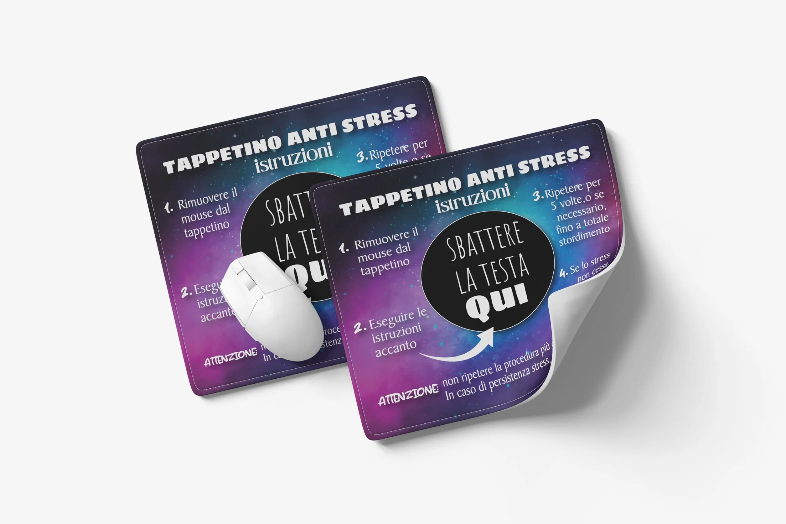 Tappetino Mouse Personalizzato Antistress 21,5x18cm Base Antiscivolo Facile da Pulire per Gaming Ufficio