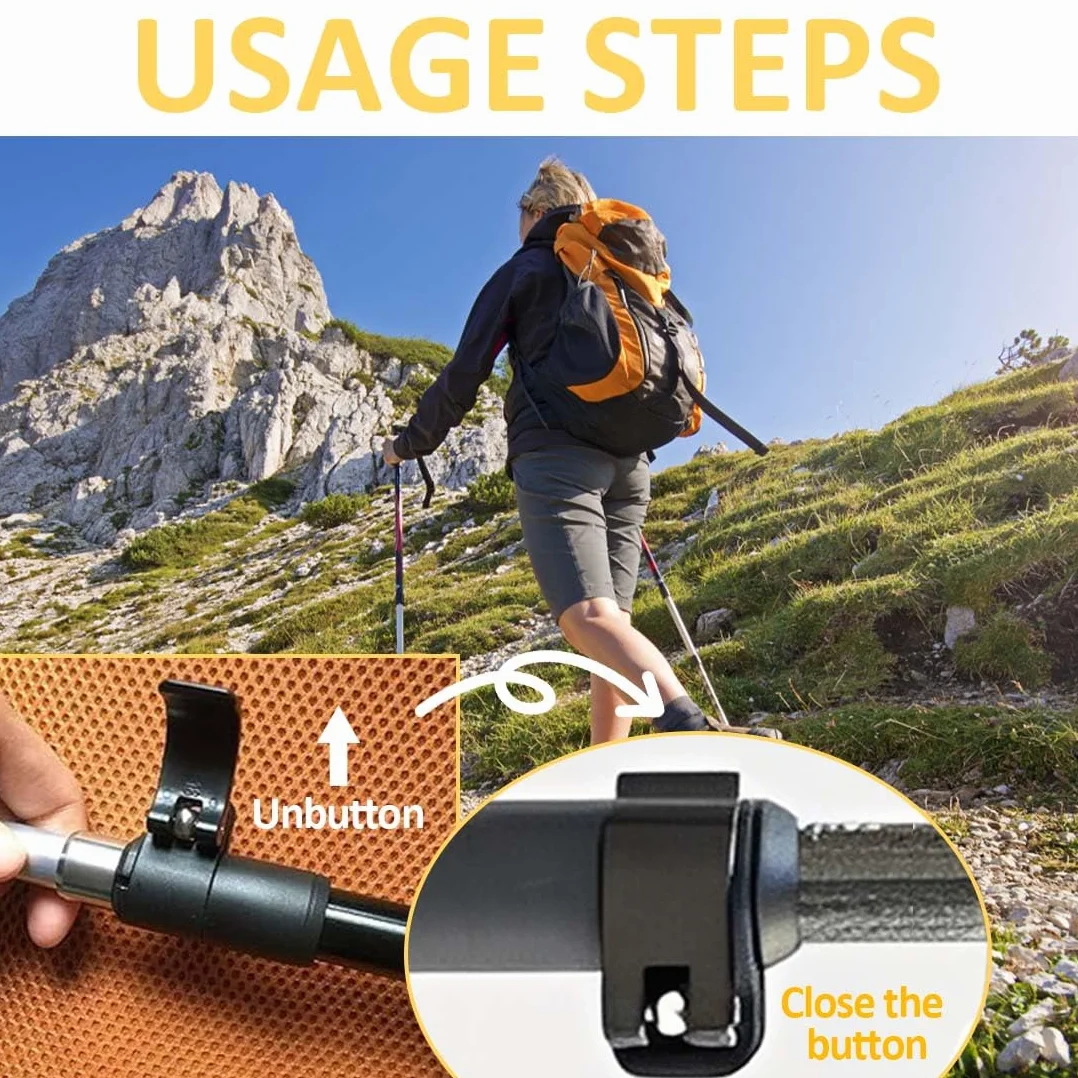Blocco esterno per bastoncini da trekking, ricambio 14 mm, set da 8 pezzi