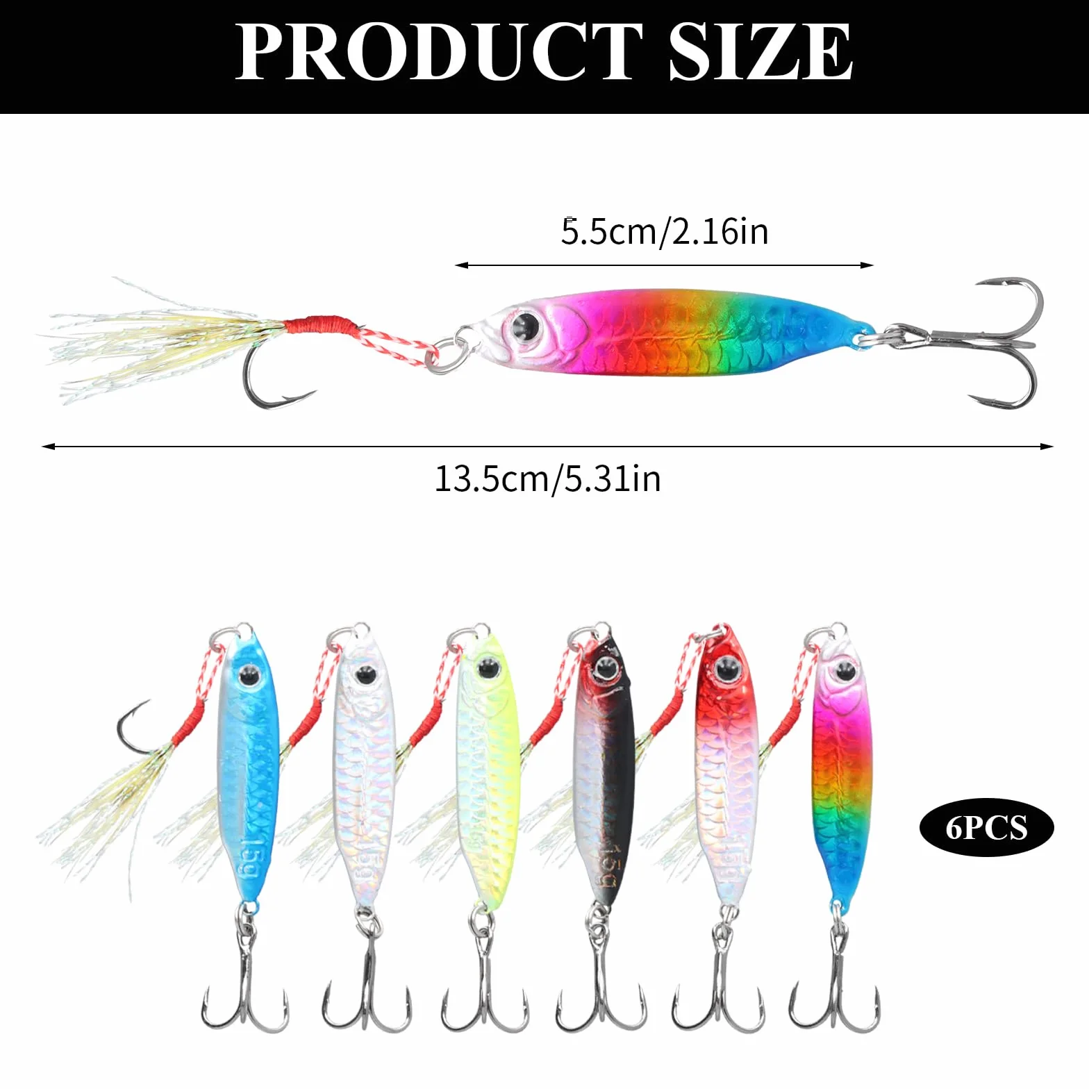 Pesca Popper Lure 15g 6 Pezzi Esche Artificiali Spinning Mare Acqua Dolce Salata