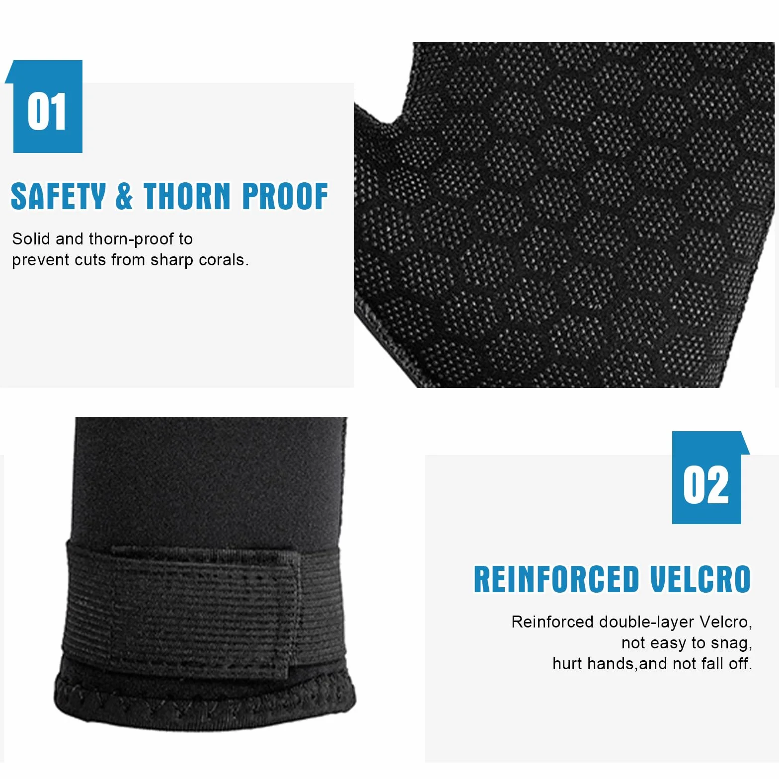 Risipu Guanti in neoprene da 3 mm per uomo e donna, termici, antiscivolo, con cinturino da polso regolabile, ideali per immersioni, snorkeling, kayak, surf e nuoto in acqua fredda