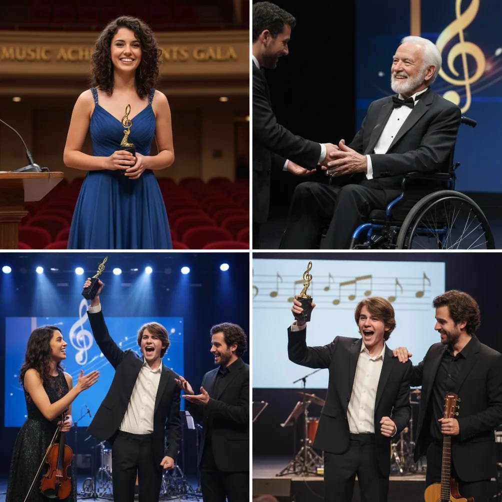 Trofeo Nota Musica in ABS – Premio Musica Elegante per Eventi, Concorsi, Scuole, Bande e Cantanti – Coppa Musicale con Base Personalizzabile – Idea Regalo Musicisti (Altezza 19cm)