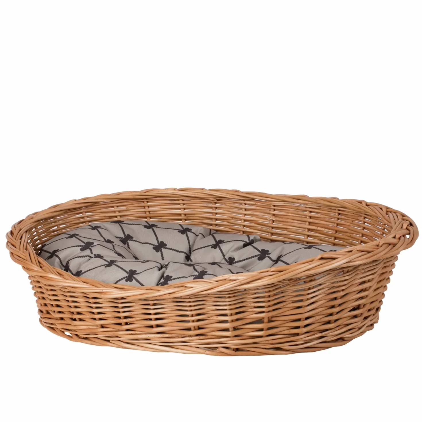 Cestino per cani in vimini di colore naturale, cestino per animali domestici (beige, 95 x 72 H27)